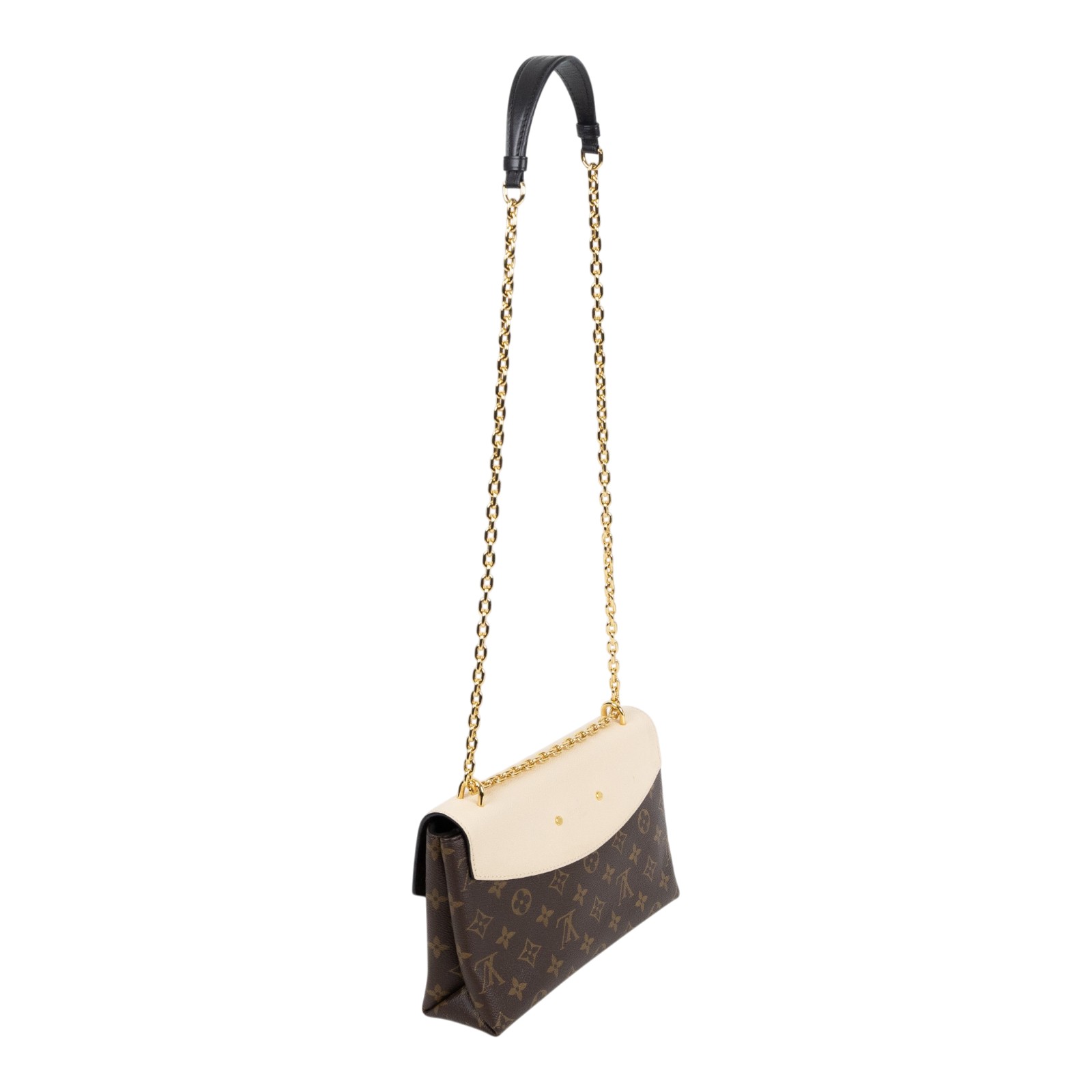路易威登 LOUIS VUITTON Saint Placide 肩背包 斜背包 M43584 原花奶油白Sanit Placide掀蓋練包 防塵袋