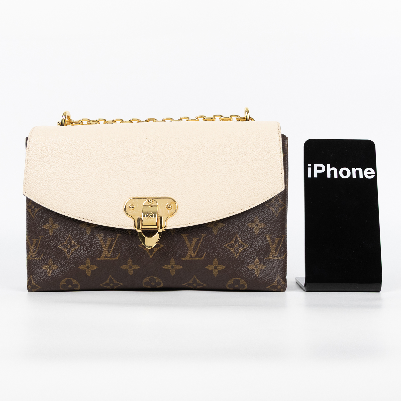 路易威登 LOUIS VUITTON Saint Placide 肩背包 斜背包 M43584 原花奶油白Sanit Placide掀蓋練包 防塵袋