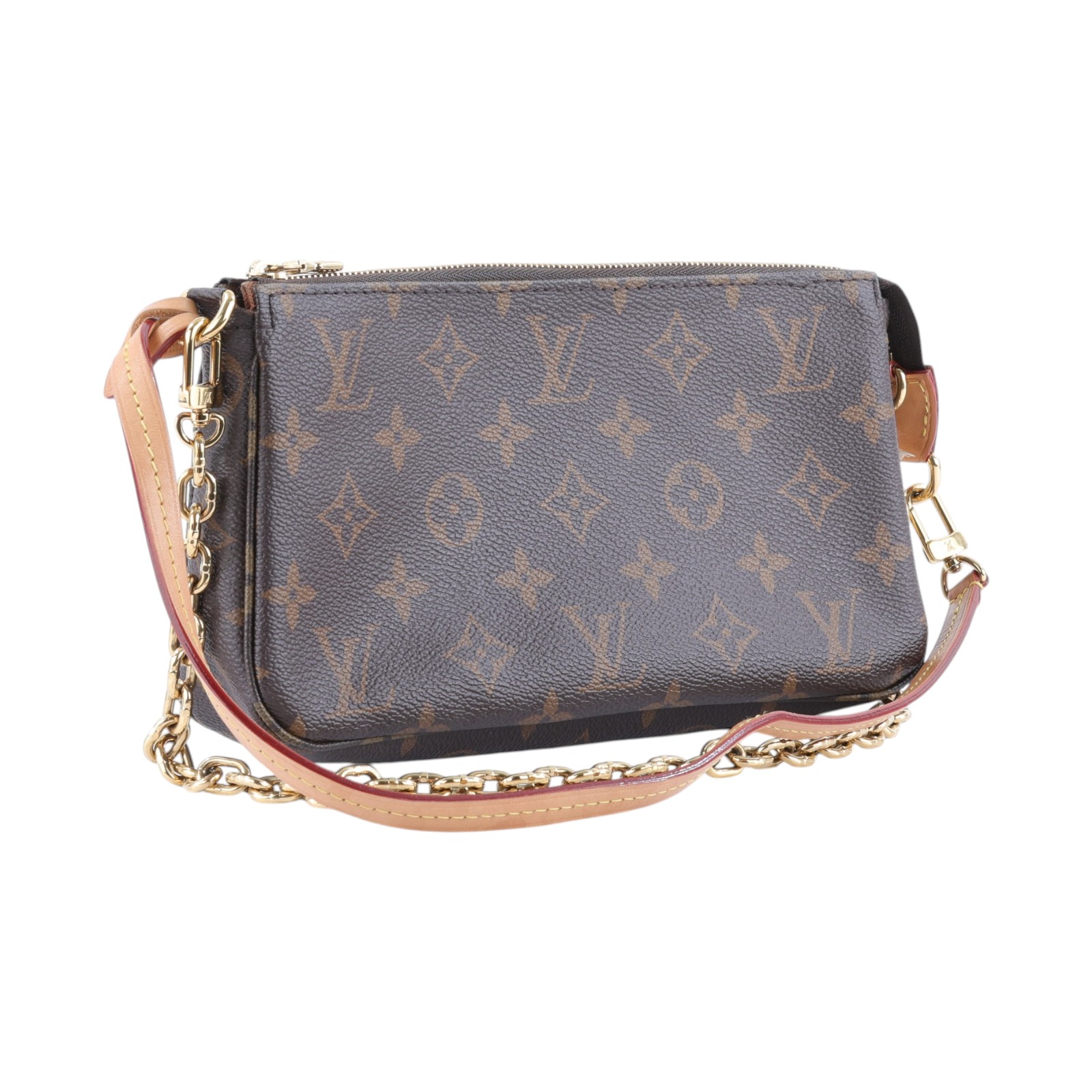 路易威登 LOUIS VUITTON Pochette Accessoires Monogram帆布 鏈帶 肩背 錢包 M82766 晶片款  防塵袋/原廠盒子/STARP
