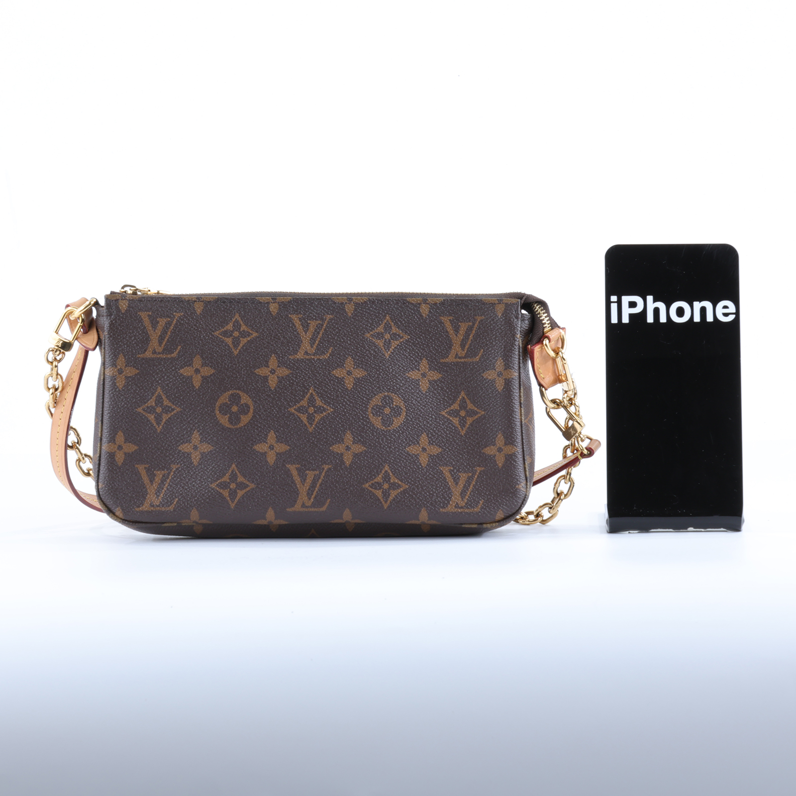 路易威登 LOUIS VUITTON Pochette Accessoires Monogram帆布 鏈帶 肩背 錢包 M82766 晶片款  防塵袋/原廠盒子/STARP