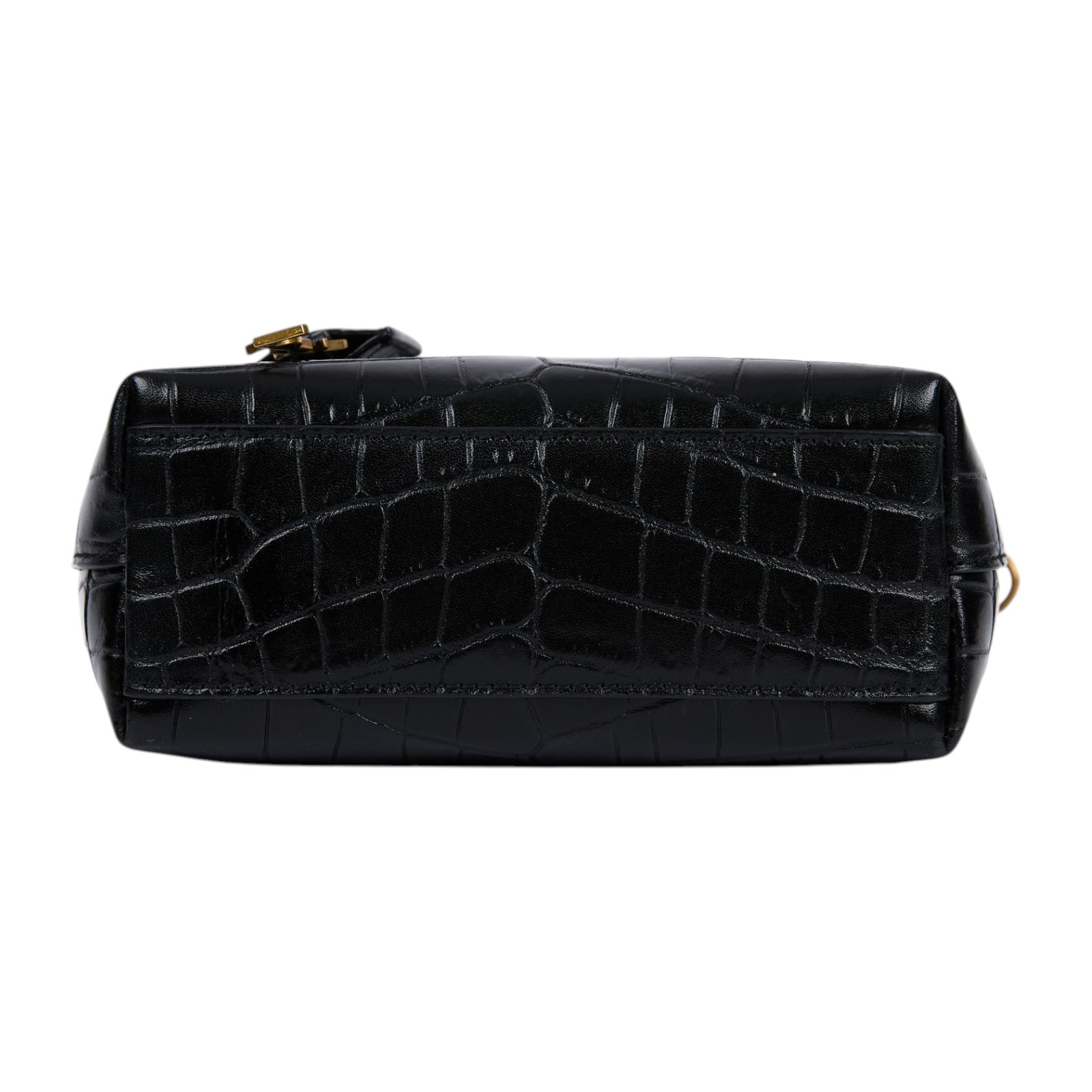 聖羅蘭 YSL SAINT LAURENT Toy Shopping 迷你鱷魚皮壓紋 購物袋 迷你 712367AAAOH 黑鱷魚壓紋兩用包 原廠盒子/防塵袋