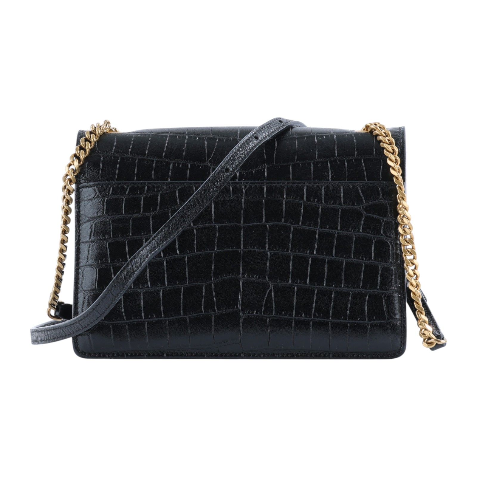 聖羅蘭 YSL SAINT LAURENT 斜背包 515822_Crocembossed 黑鱷魚壓紋WOC 防塵袋