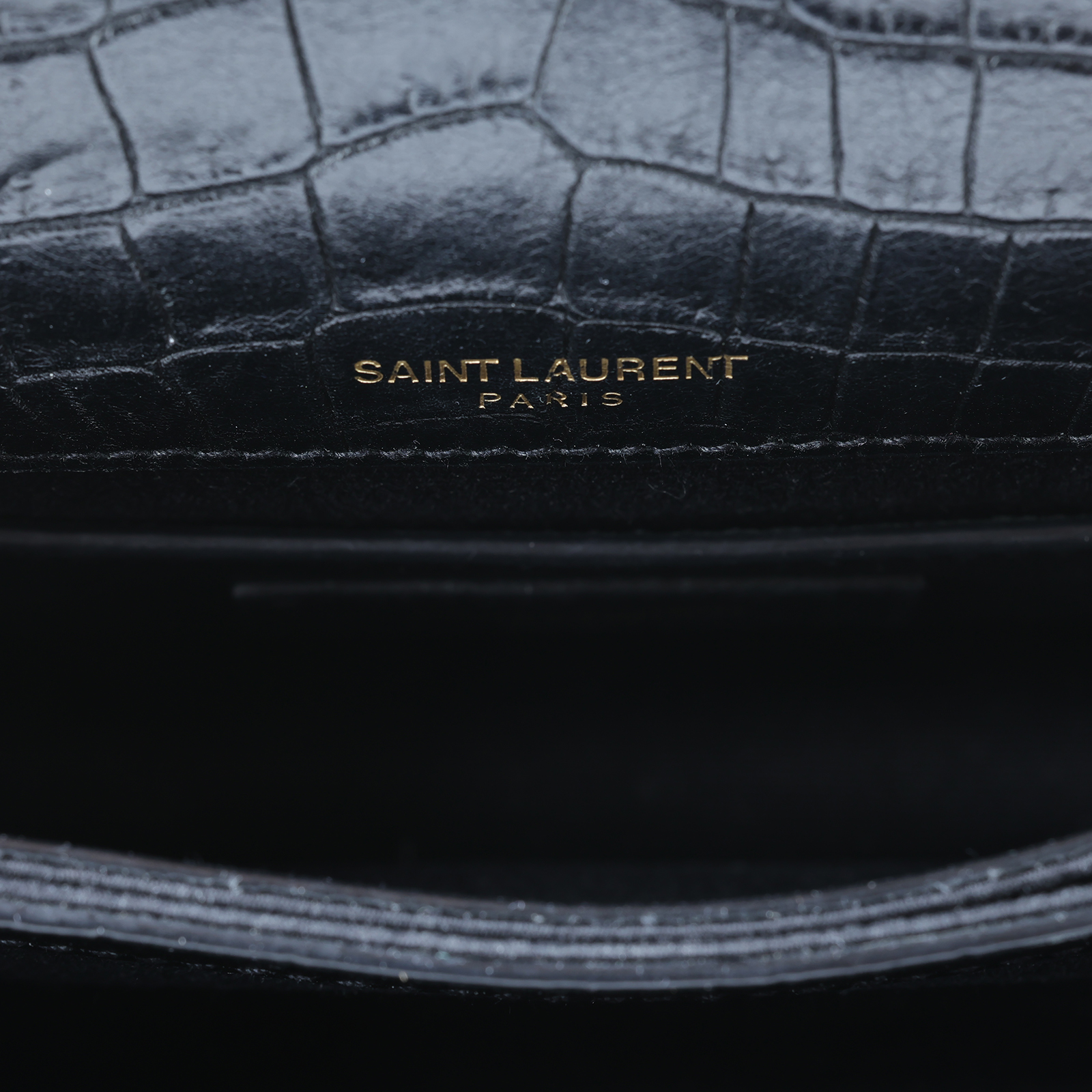 聖羅蘭 YSL SAINT LAURENT 斜背包 515822_Crocembossed 黑鱷魚壓紋WOC 防塵袋