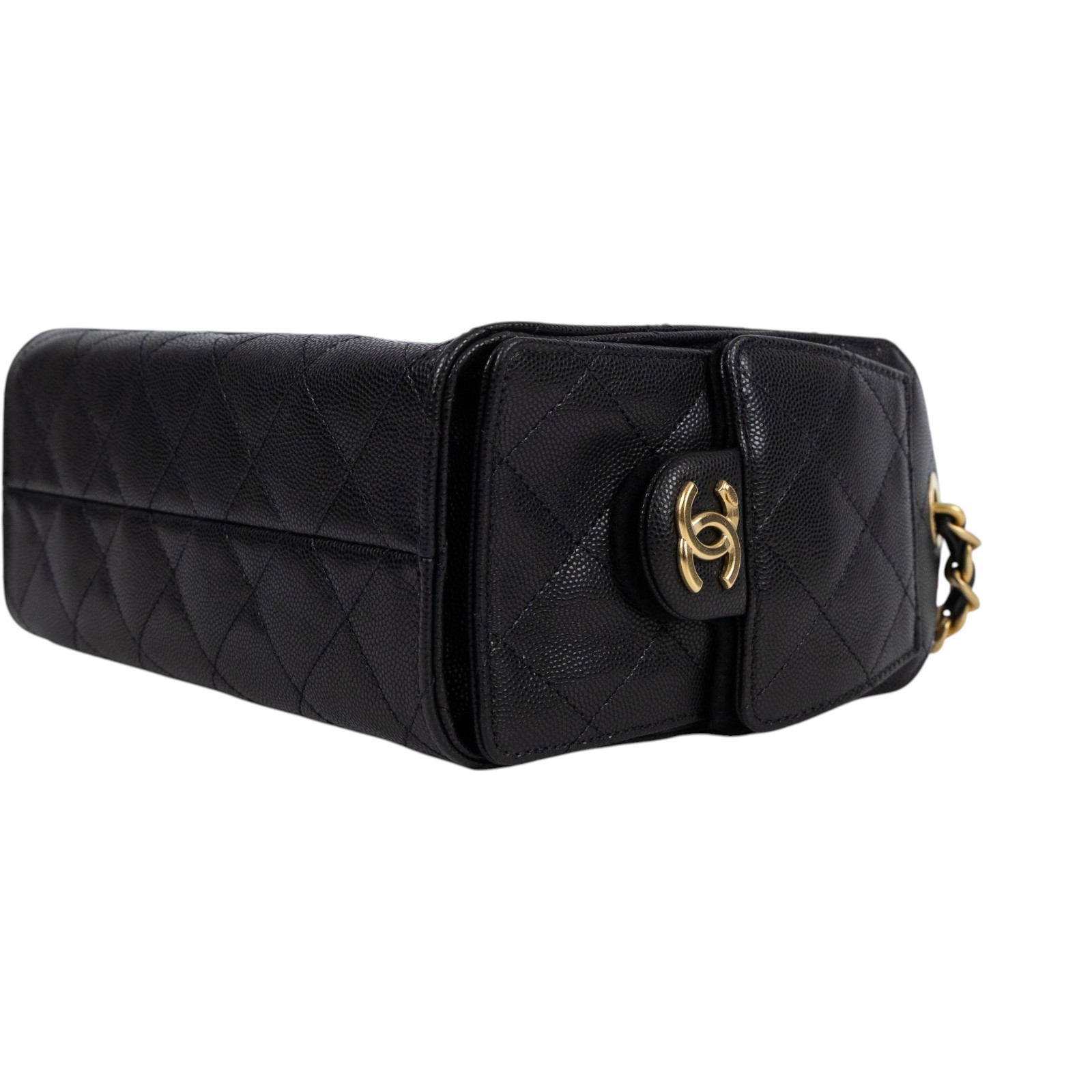 香奈兒 CHANEL 25 迷你包 AS5631 晶片款 黑金荔枝25包 MINI 原廠盒子/防塵袋