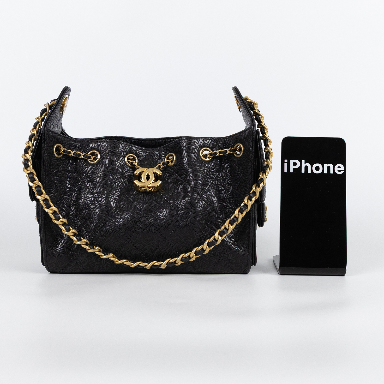 香奈兒 CHANEL 25 迷你包 AS5631 晶片款 黑金荔枝25包 MINI 原廠盒子/防塵袋