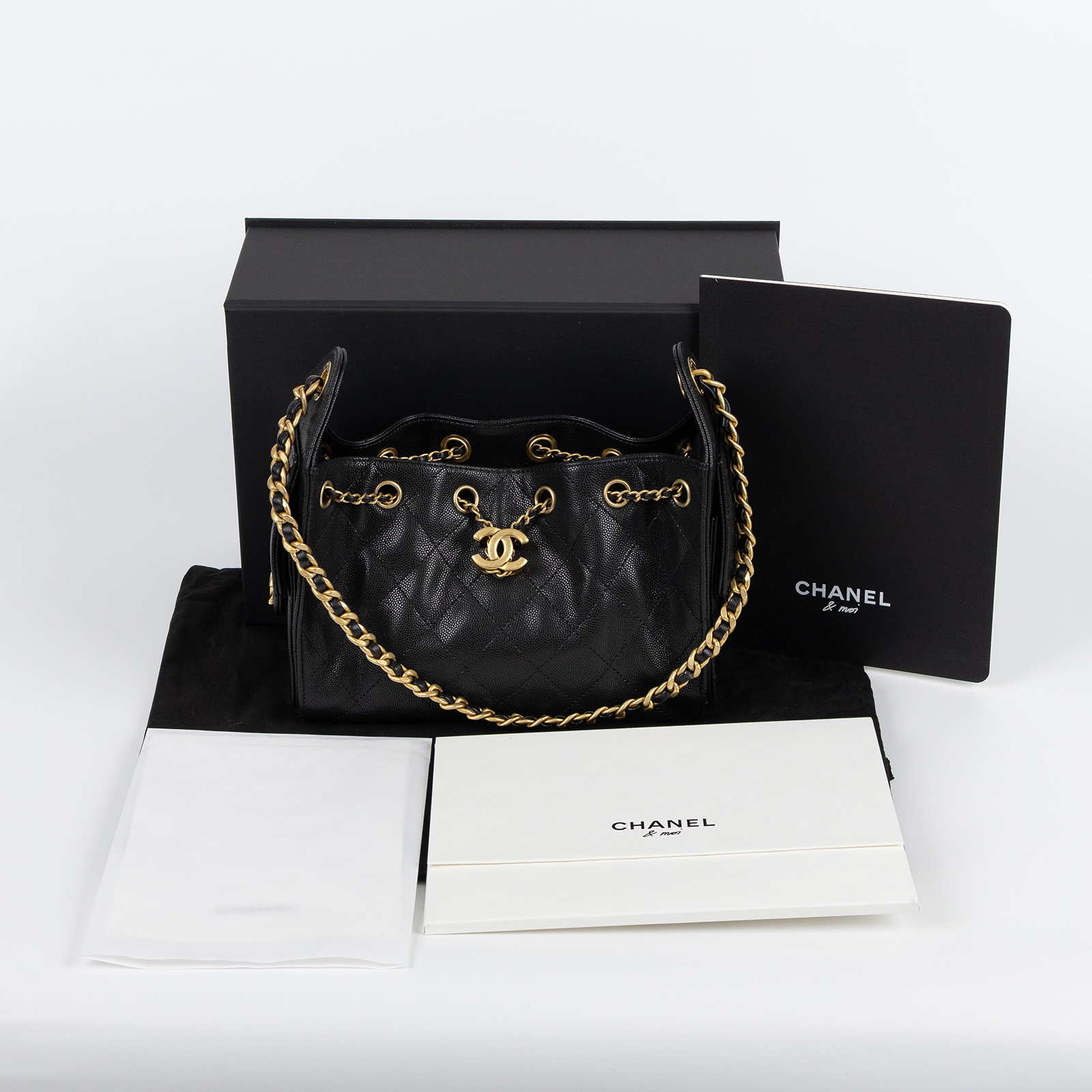香奈兒 CHANEL 25 迷你包 AS5631 晶片款 黑金荔枝25包 MINI 原廠盒子/防塵袋