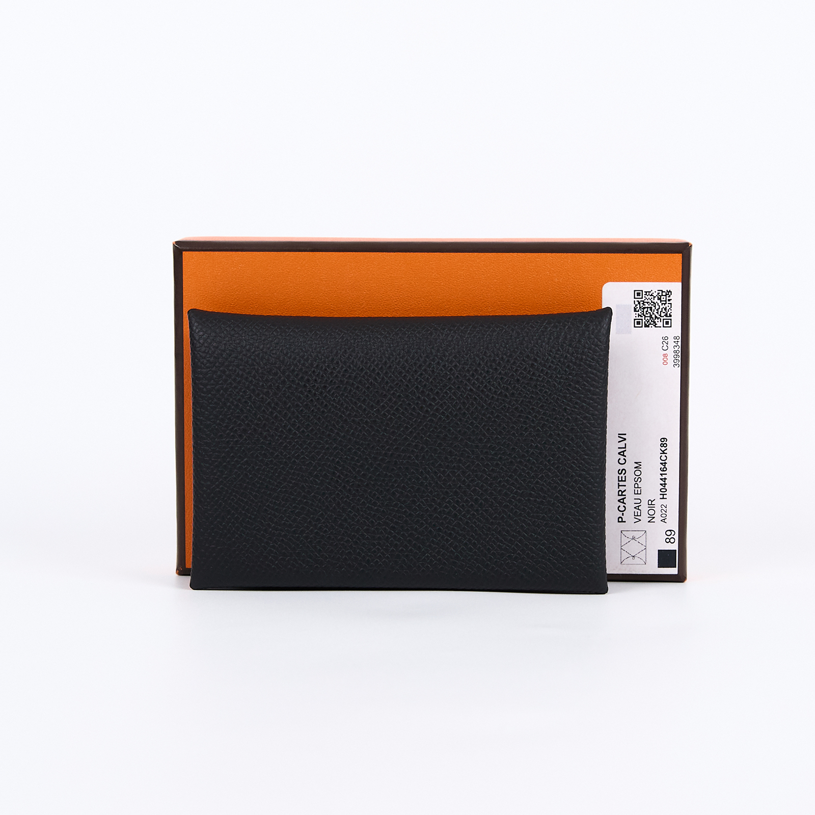 愛馬仕 Hermes Calvi 卡包 銀色五金 黑色 H044164CK89 /W SA 011 XX W刻黑CALVI 原廠盒子