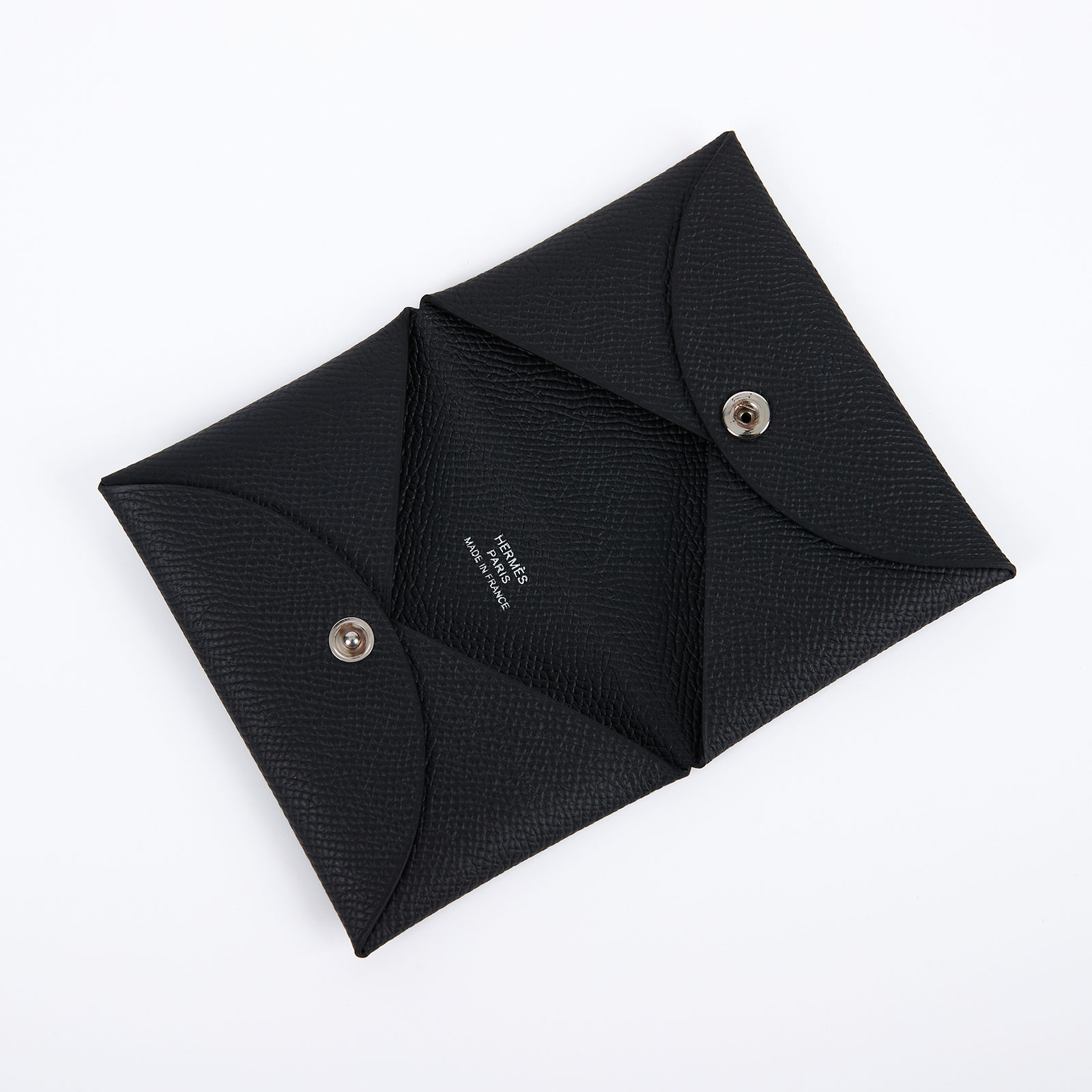 愛馬仕 Hermes Calvi 卡包 銀色五金 黑色 H044164CK89 /W SA 011 XX W刻黑CALVI 原廠盒子