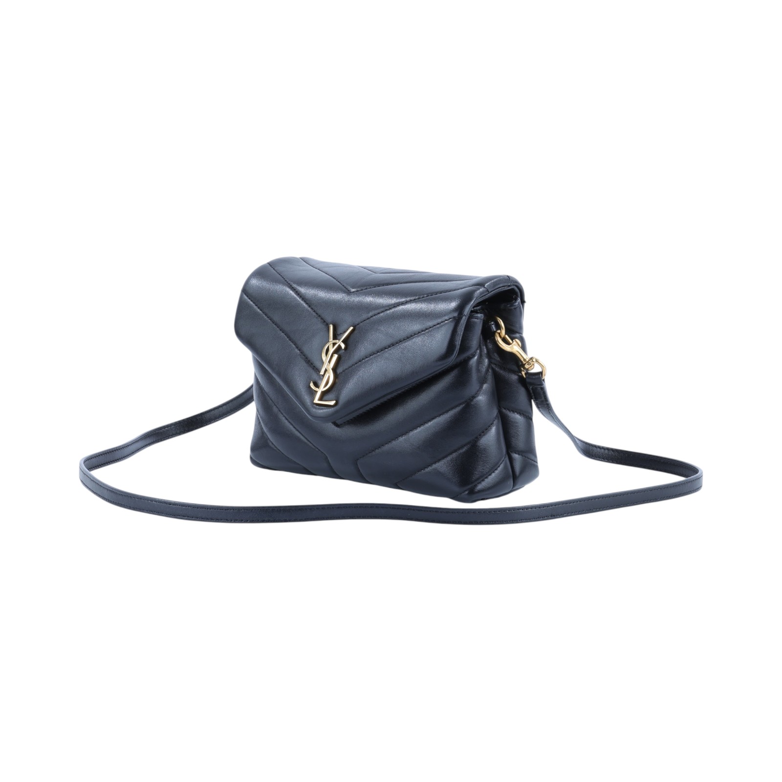 聖羅蘭 YSL SAINT LAURENT Loulou 絎縫 皮革 TOY 手袋 金色五金 630951DV707 黑金LOULOU TOY 無附屬品