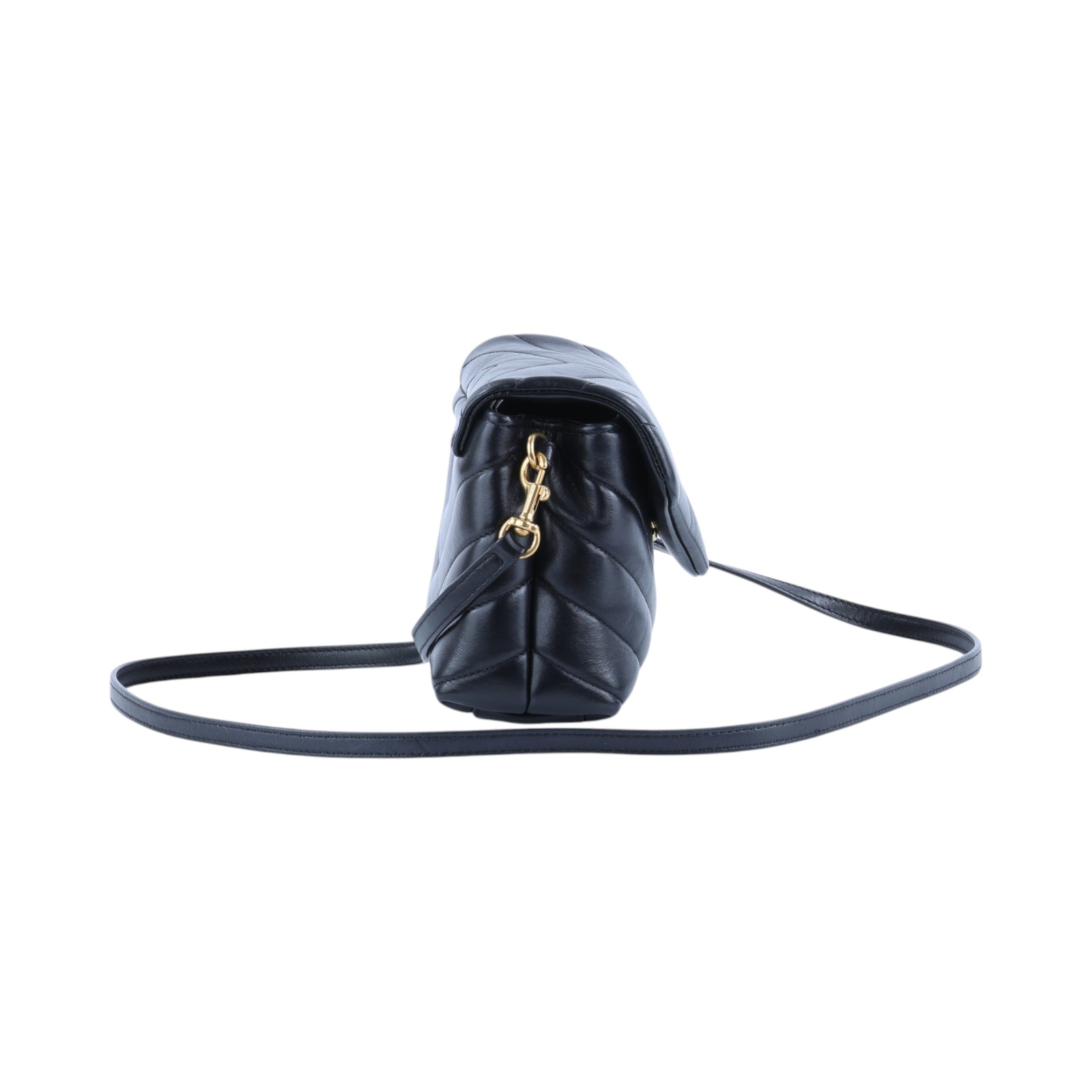 聖羅蘭 YSL SAINT LAURENT Loulou 絎縫 皮革 TOY 手袋 金色五金 630951DV707 黑金LOULOU TOY 無附屬品