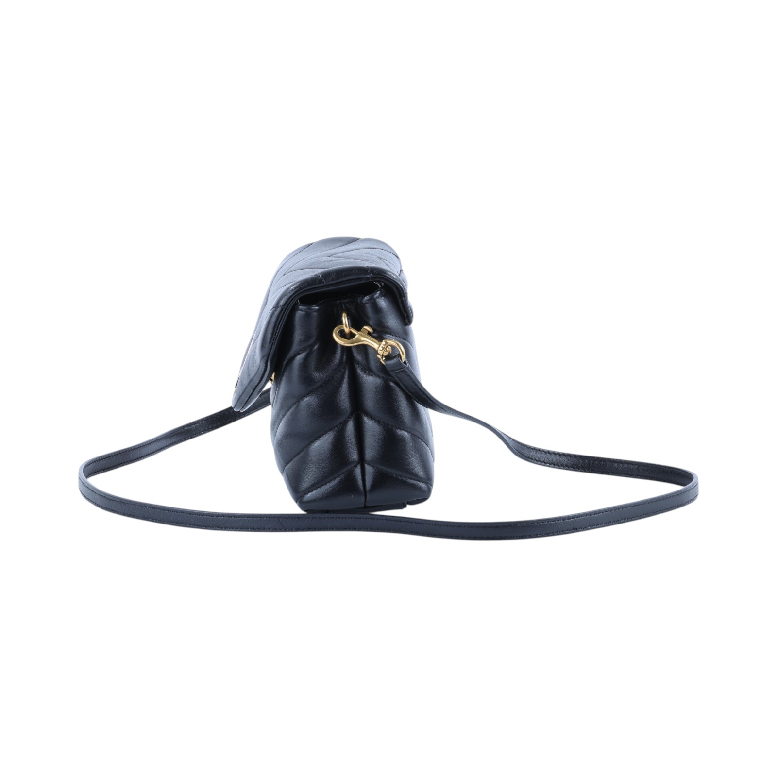 聖羅蘭 YSL SAINT LAURENT Loulou 絎縫 皮革 TOY 手袋 金色五金 630951DV707 黑金LOULOU TOY 無附屬品
