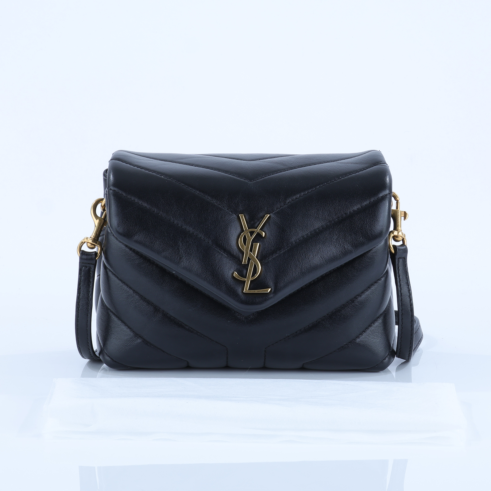 聖羅蘭 YSL SAINT LAURENT Loulou 絎縫 皮革 TOY 手袋 金色五金 630951DV707 黑金LOULOU TOY 無附屬品