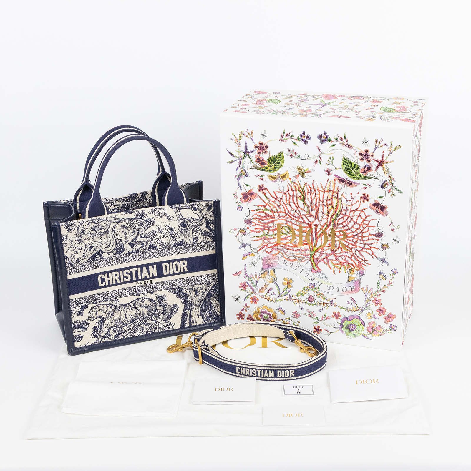 迪奧 CHRISTIAN DIOR Book Tote 小型 托特包 手提包 肩背包 斜背包 M1325CETK  原廠盒子/防塵袋/保證卡/背帶