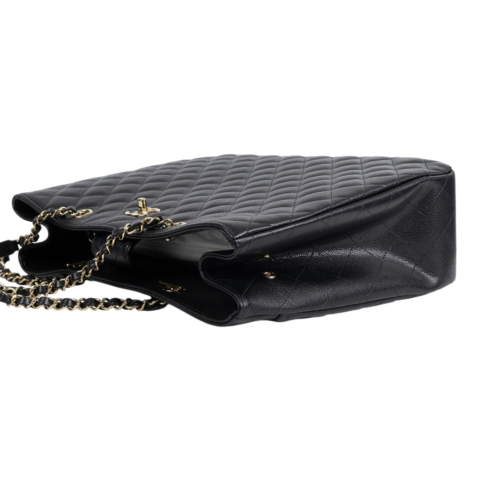 香奈兒 CHANEL CC logo 肩背 托特包 A91046 晶片款 黑荔枝LARGE TOTE 防塵袋/小冊