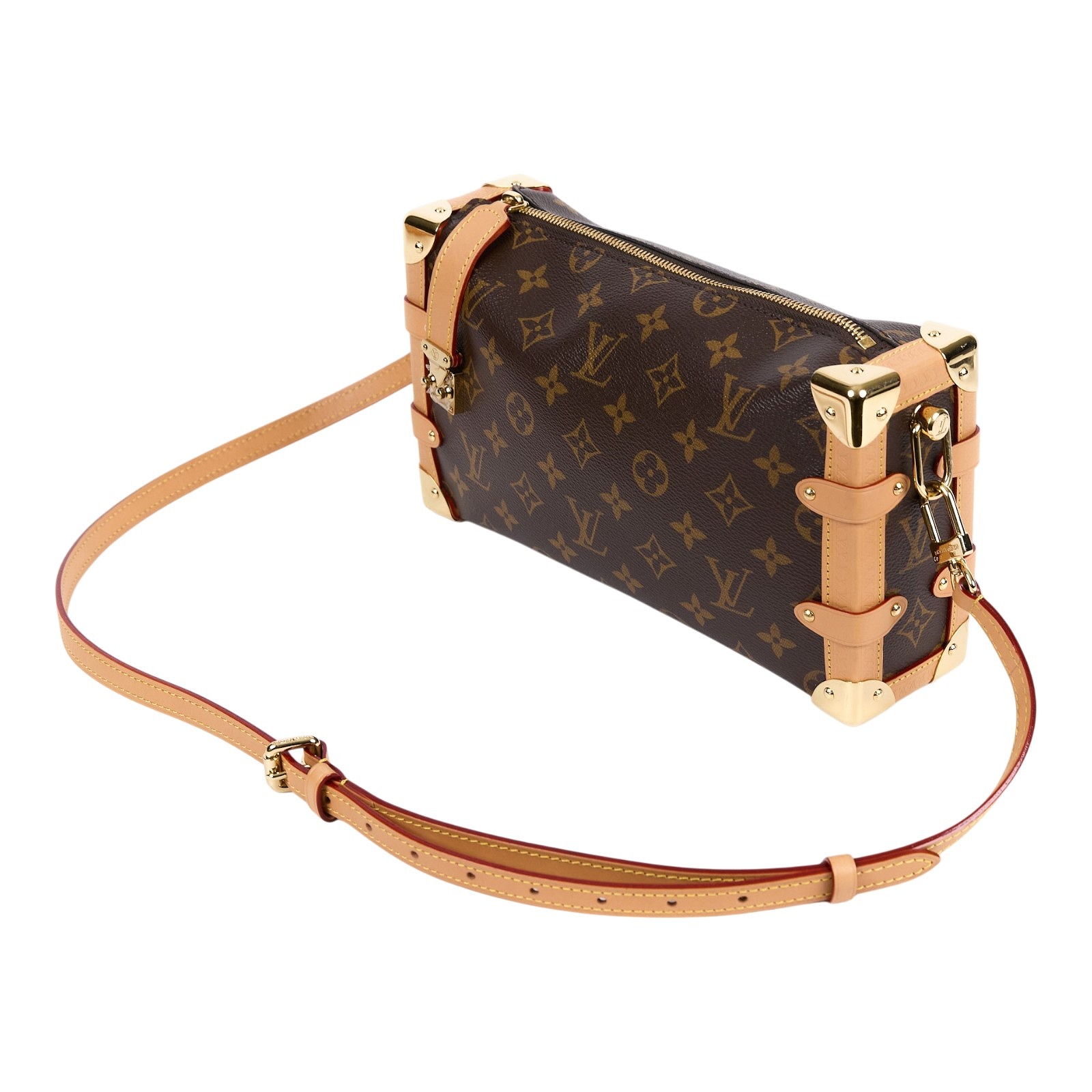 路易威登 LOUIS VUITTON Side Trunk MM East West 肩背包 斜背包 老花 M28385 晶片款  原廠盒子/防塵袋/背帶3