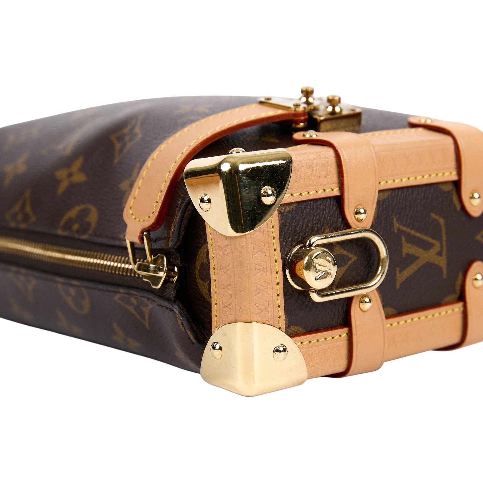 路易威登 LOUIS VUITTON Side Trunk MM East West 肩背包 斜背包 老花 M28385 晶片款  原廠盒子/防塵袋/背帶3