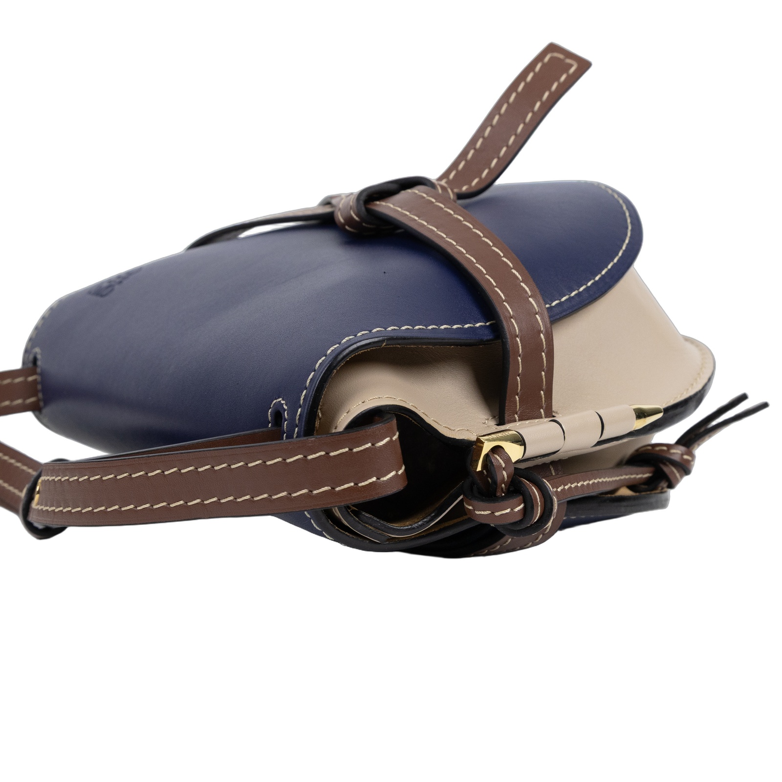 羅意威 LOEWE Gate SMALL 肩背包 斜背包 馬鞍包 321.54.T20 深藍拚米色GATE SMALL 防塵袋