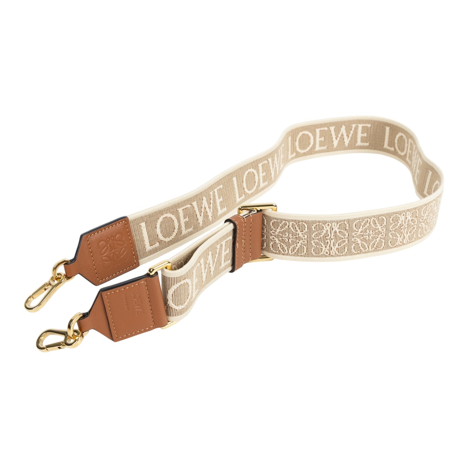 羅意威 LOEWE 緹花織 小牛皮 Anagram 肩帶 C073T87X01 棕帆布Anagram背帶 防塵袋