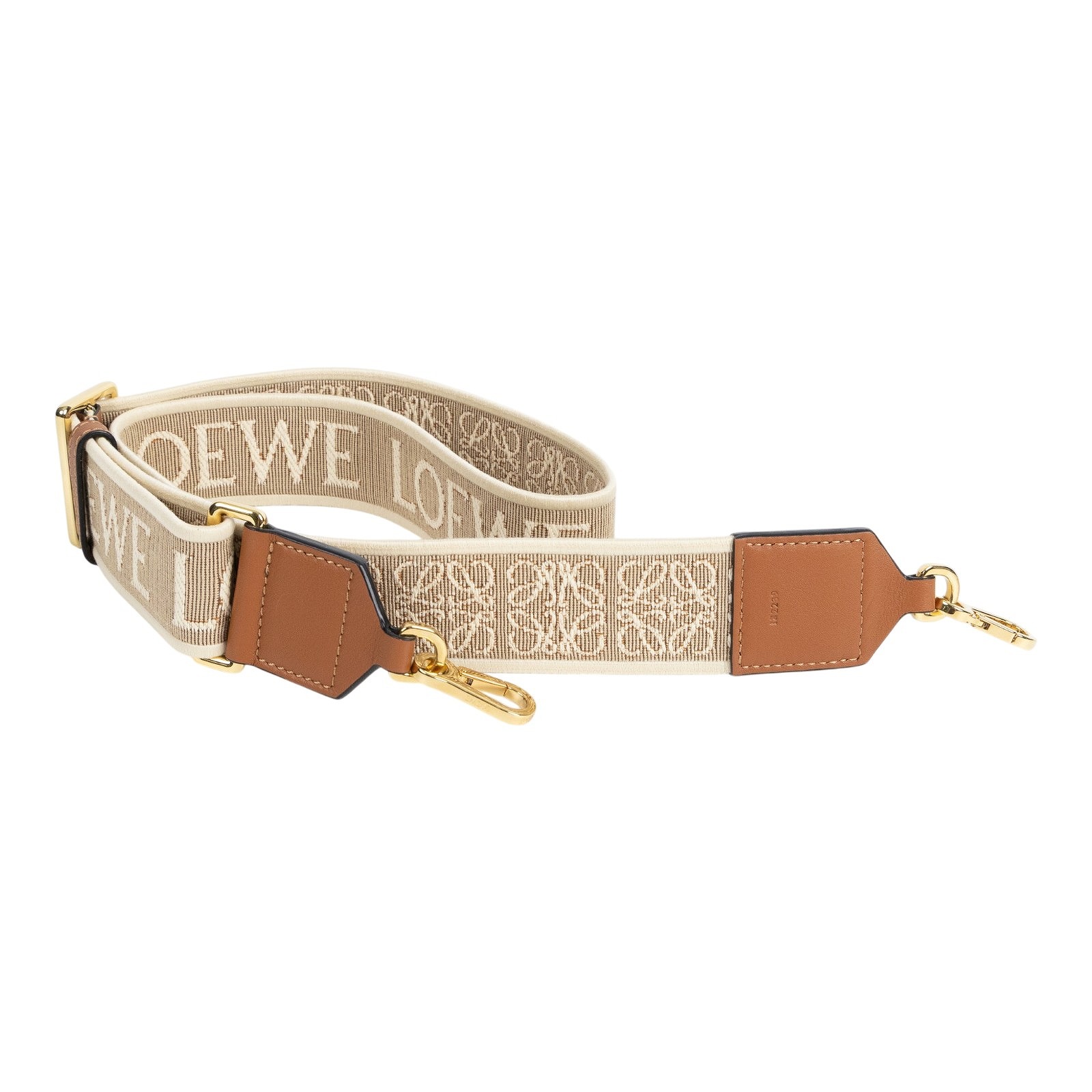 羅意威 LOEWE 緹花織 小牛皮 Anagram 肩帶 C073T87X01 棕帆布Anagram背帶 防塵袋