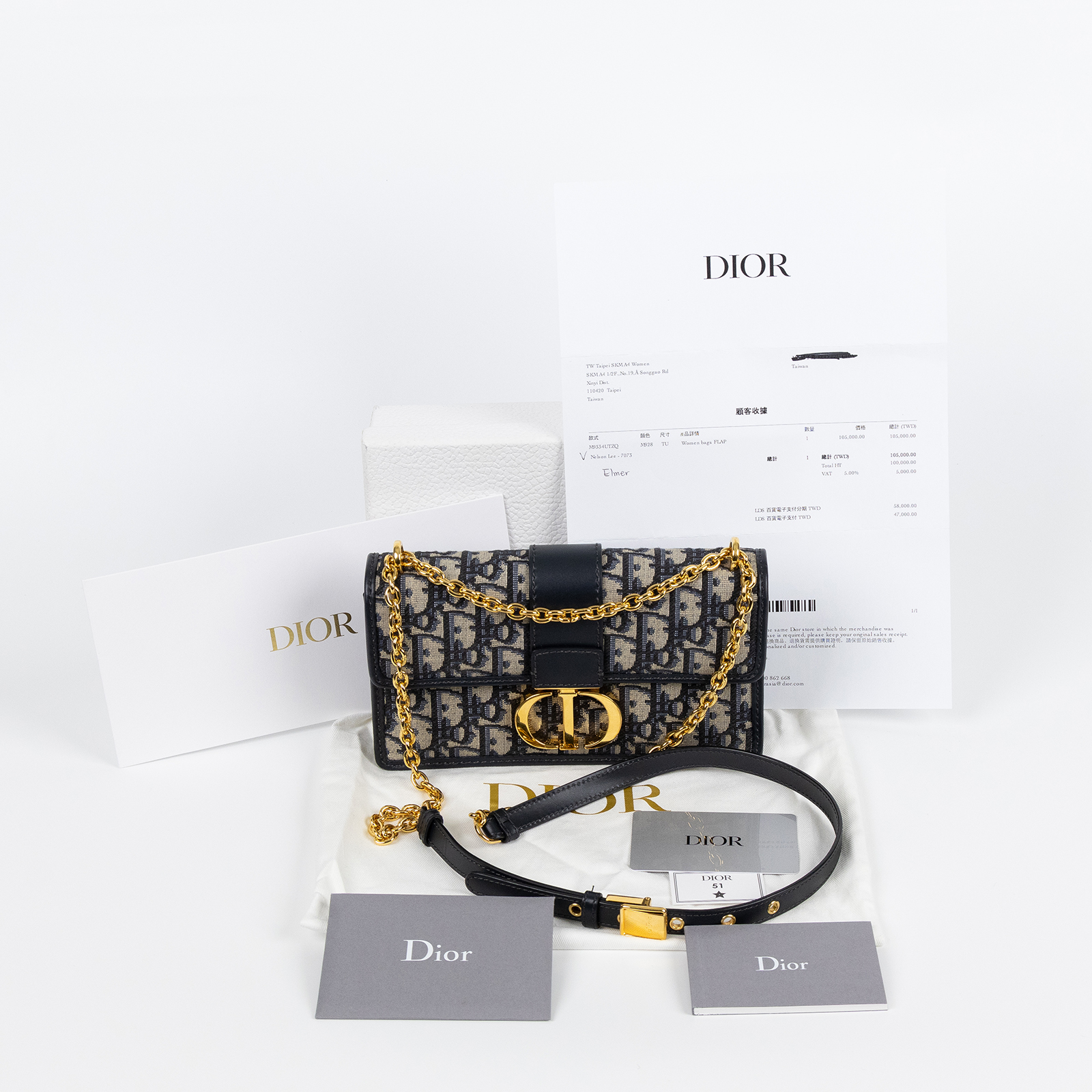 迪奧 CHRISTIAN DIOR 30 Montaigne East-West 鏈帶 肩背包 手提包 M9334UTZQ  背帶/原廠盒子/防塵袋/保證卡/購買證明