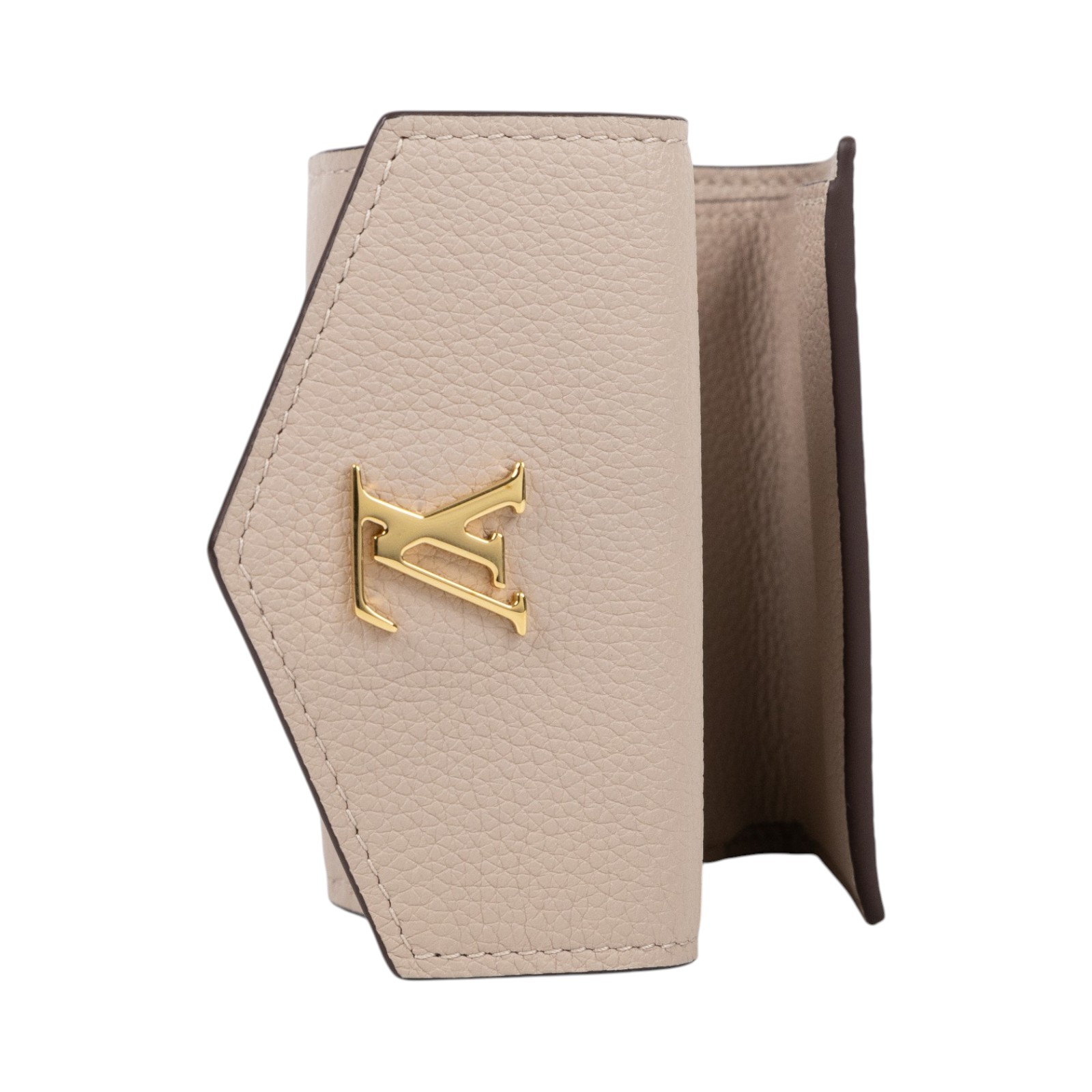 路易威登 LOUIS VUITTON Lockmini 錢包 小牛皮 短夾 灰褐色 M69340 晶片款 灰褐Lockmini 釦式短夾 原廠盒子/防塵袋