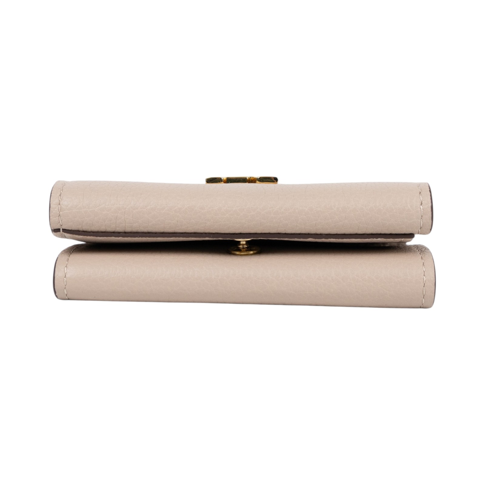 路易威登 LOUIS VUITTON Lockmini 錢包 小牛皮 短夾 灰褐色 M69340 晶片款 灰褐Lockmini 釦式短夾 原廠盒子/防塵袋
