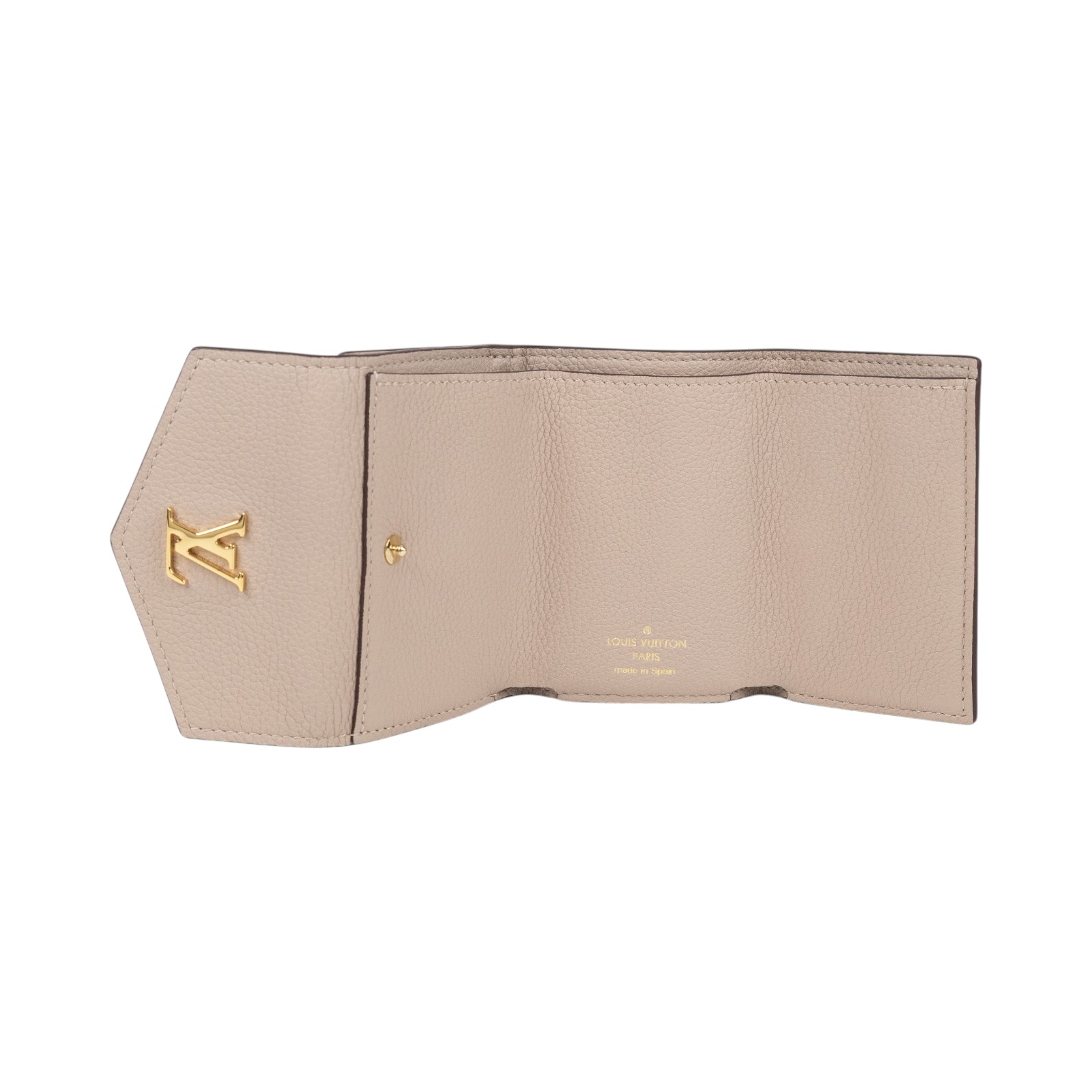 路易威登 LOUIS VUITTON Lockmini 錢包 小牛皮 短夾 灰褐色 M69340 晶片款 灰褐Lockmini 釦式短夾 原廠盒子/防塵袋