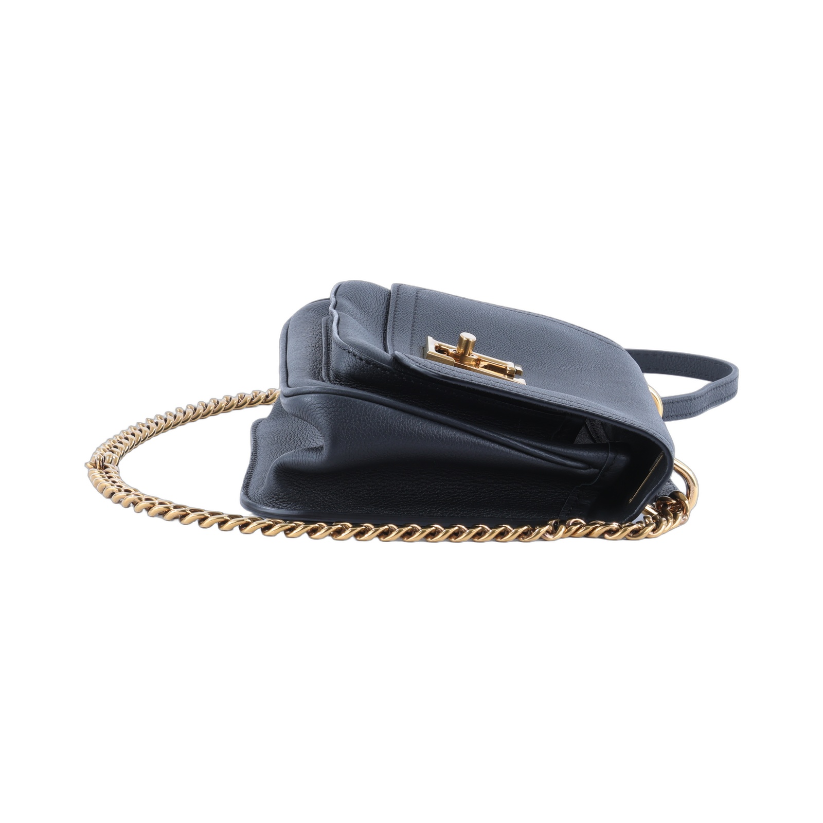 路易威登 LOUIS VUITTON Lockme Chain 肩背包 斜背包 郵差包 M57073 晶片款 黑色LOCKME鍊包 無附屬品