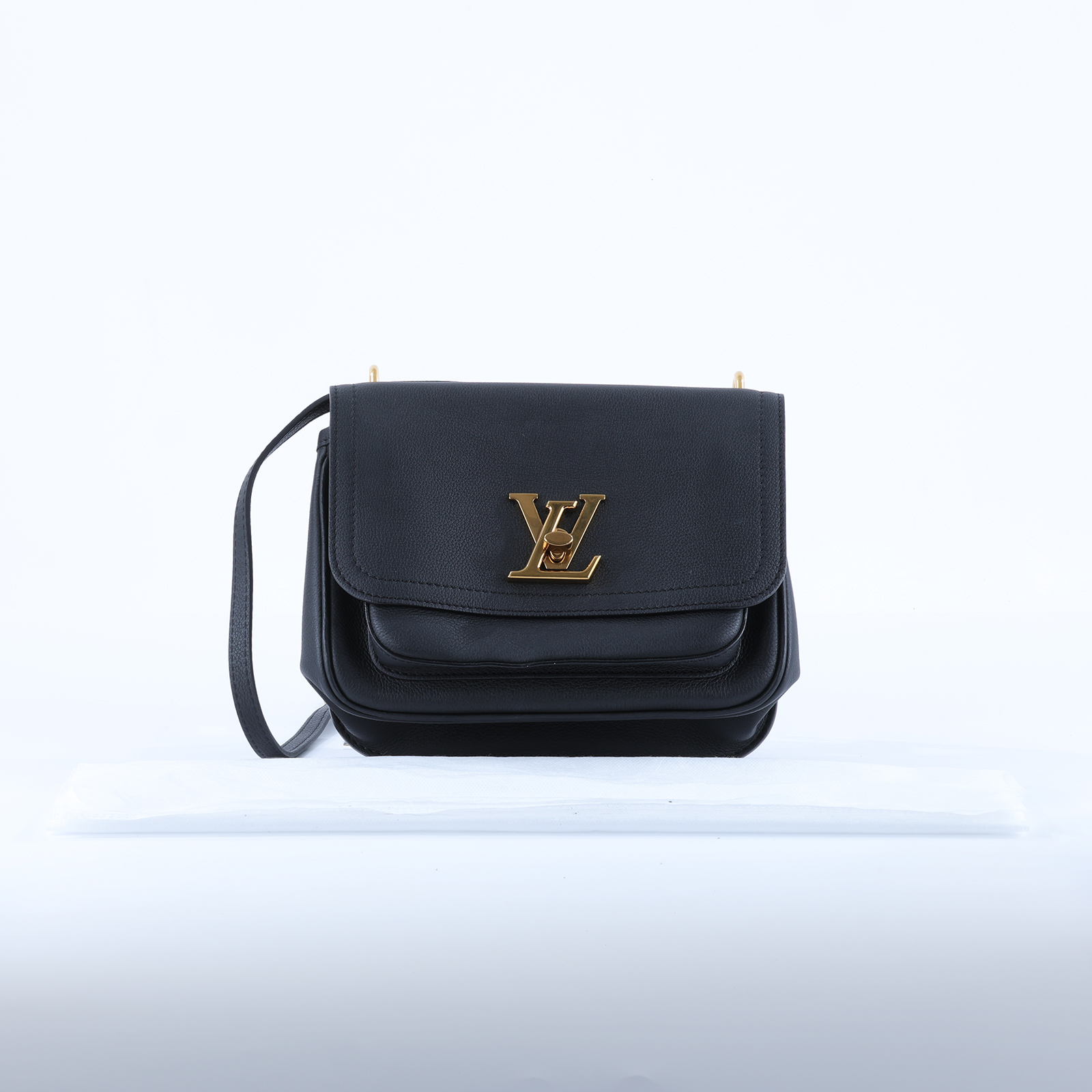 路易威登 LOUIS VUITTON Lockme Chain 肩背包 斜背包 郵差包 M57073 晶片款 黑色LOCKME鍊包 無附屬品