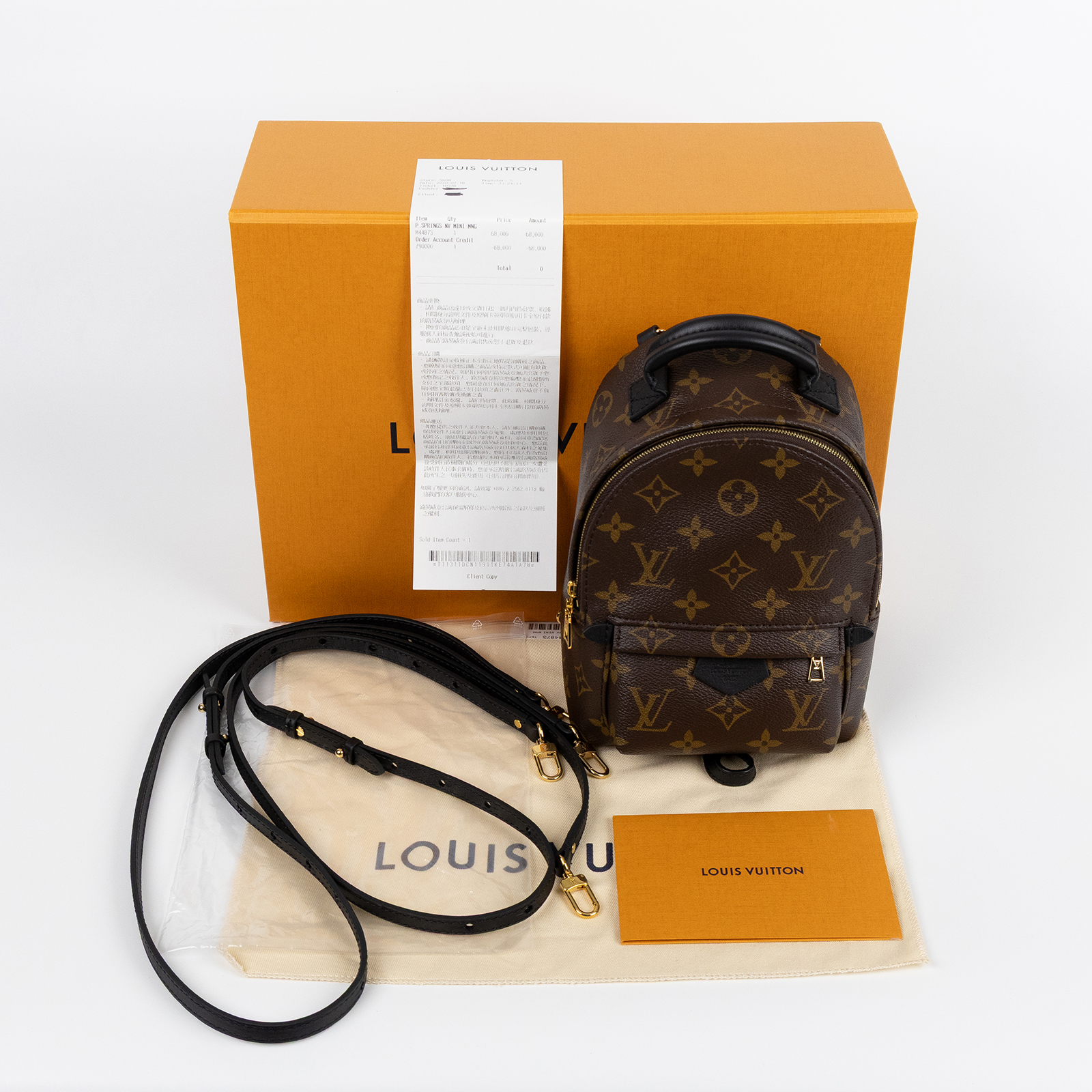 路易威登 LOUIS VUITTON Palm Springs Mini 迷你 後背包 M44873  背帶2/原廠盒子/防塵袋/購買證明