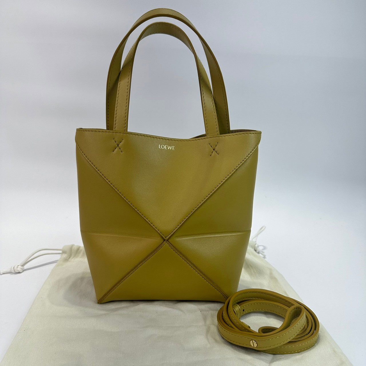 羅意威 LOEWE Mini Puzzle Fold Tote 肩背 手提包 迷你 A657V25X01 薑黃PUZZLE FOLD TOTE 防塵袋