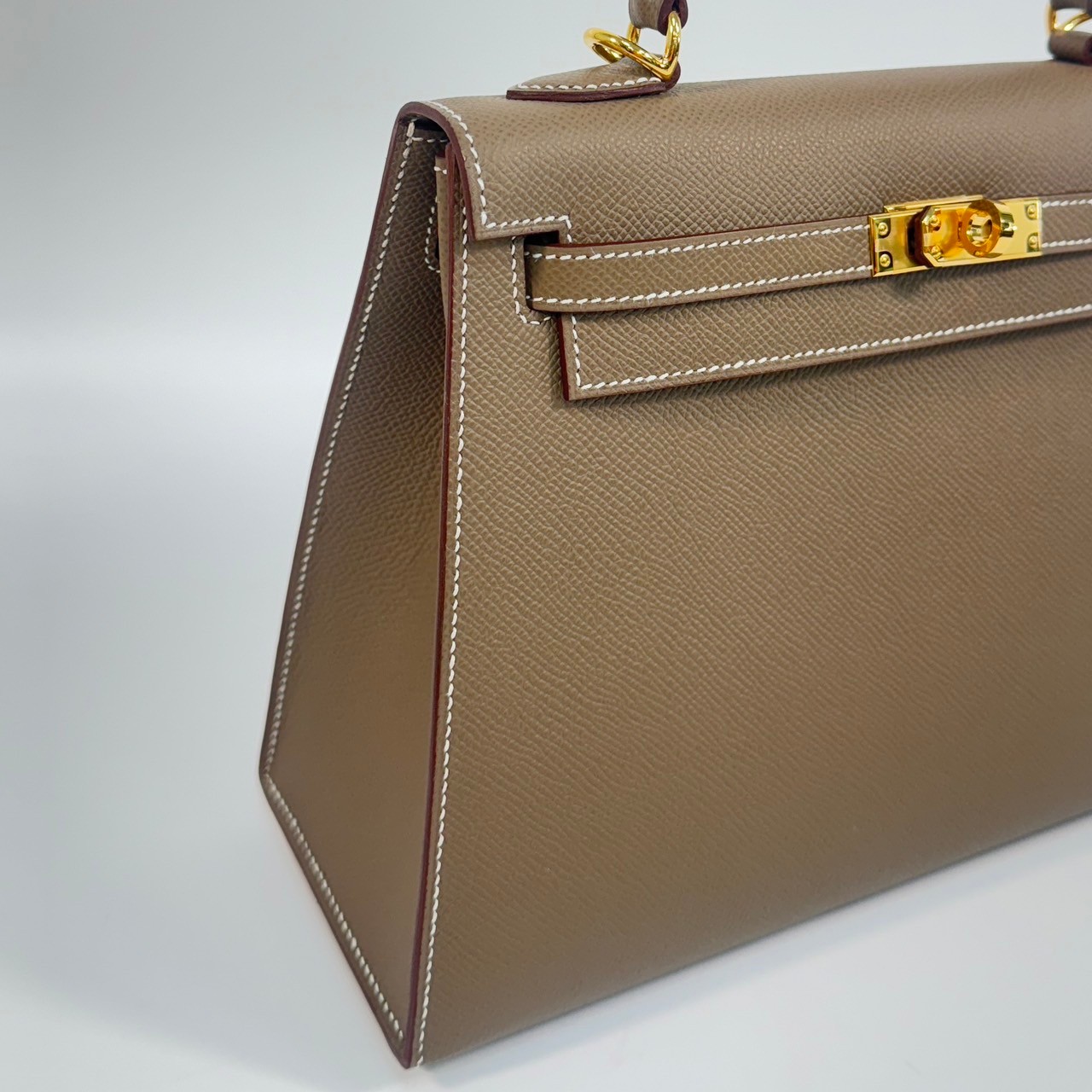 愛馬仕 Hermès Kelly Bag 凱莉包 25 KL25 B刻 大象灰KELLY25 EPSOM 防塵袋/原廠盒子/鎖組/購買證明