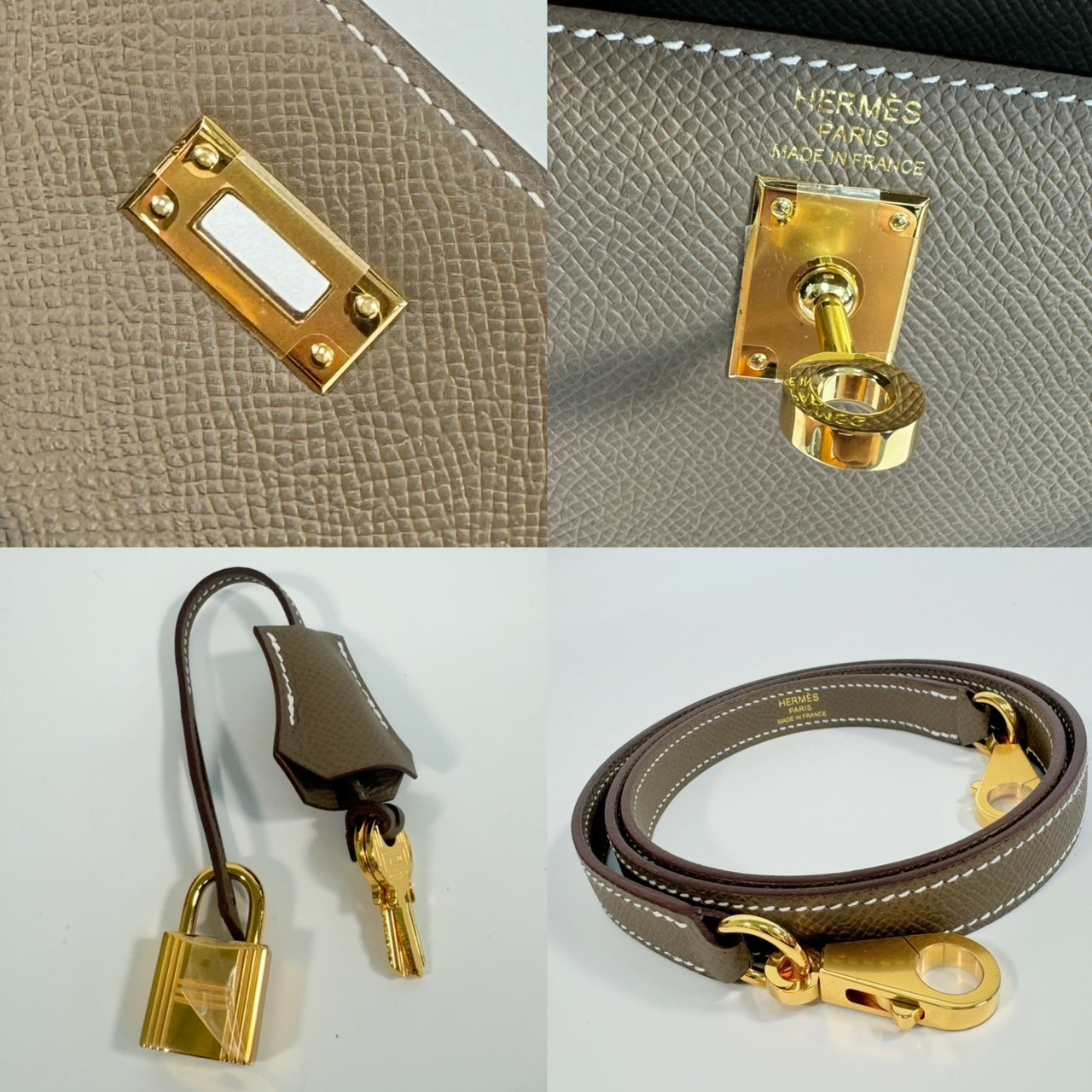 愛馬仕 Hermès Kelly Bag 凱莉包 25 KL25 B刻 大象灰KELLY25 EPSOM 防塵袋/原廠盒子/鎖組/購買證明