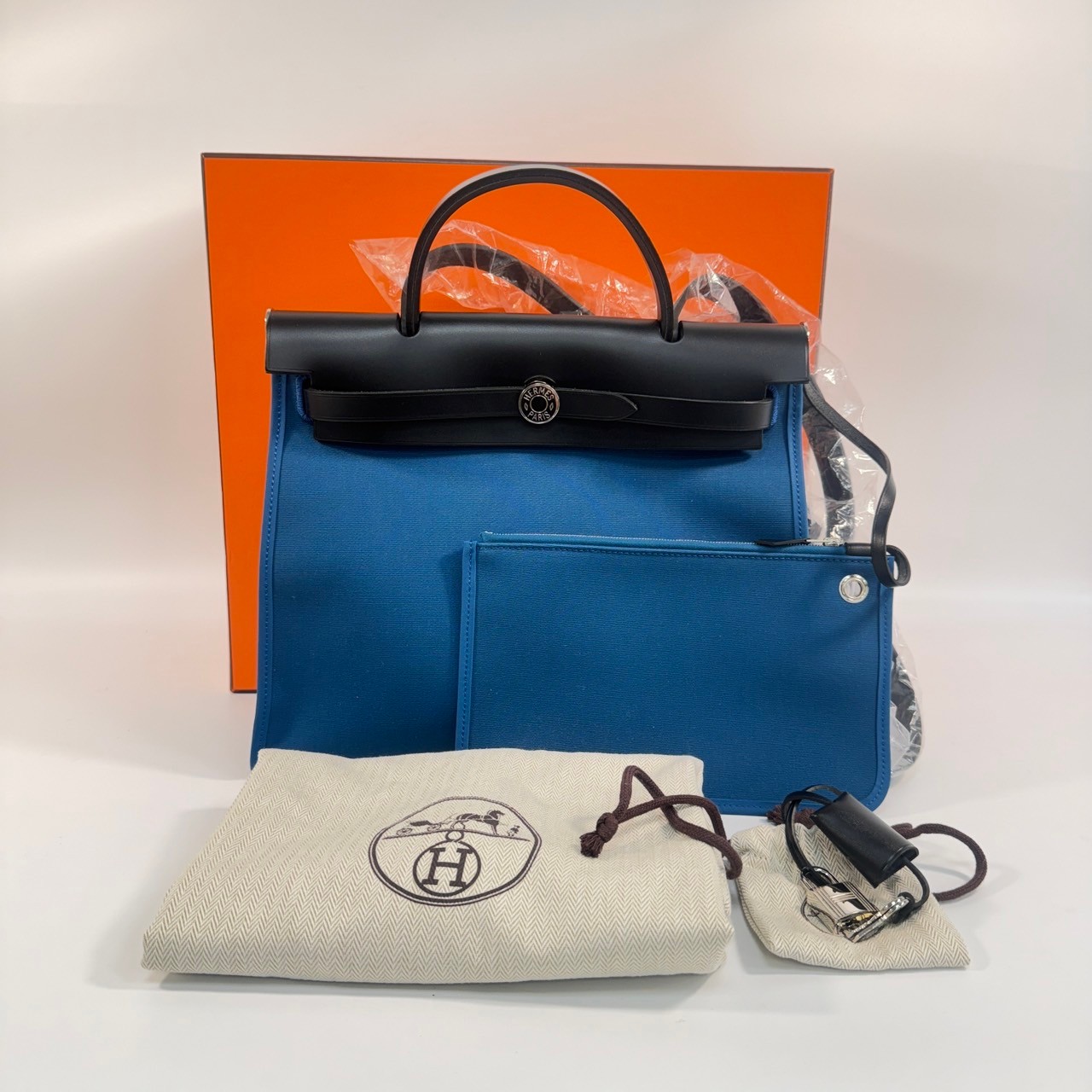 愛馬仕 Hermès Herbag Zip 31 A刻 藍HERBAG31 原廠盒子 / 防塵袋