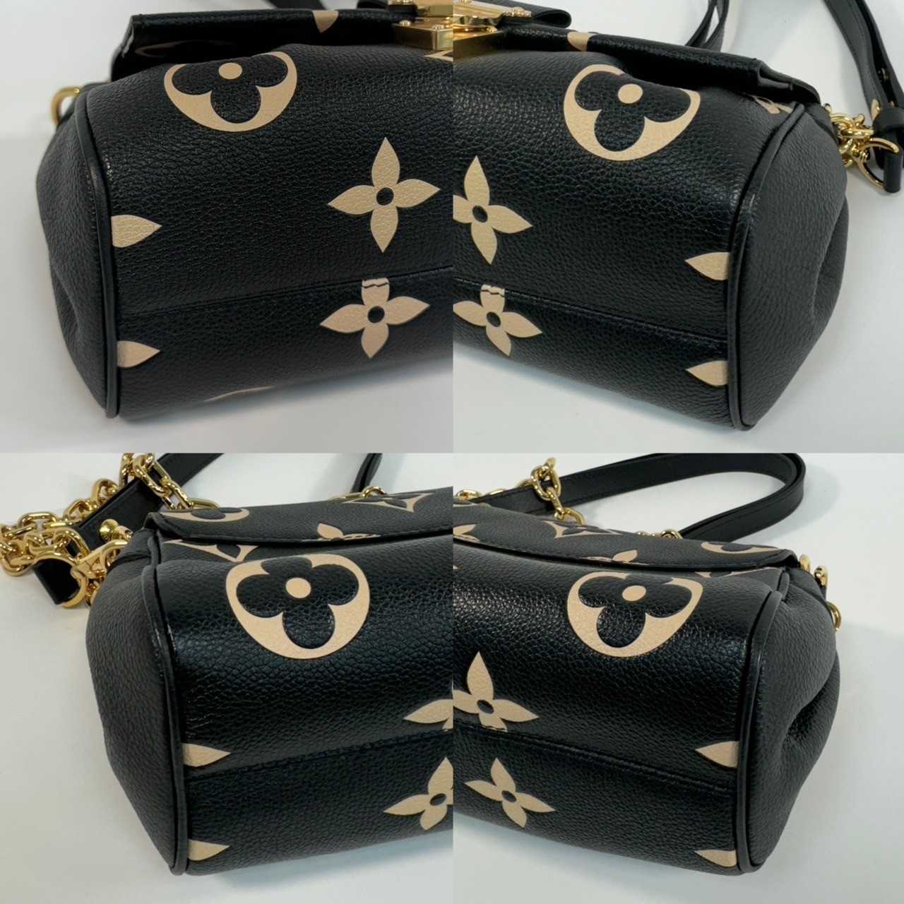 路易威登 LOUIS VUITTON Favorite 長型 肩背包 柔軟粒面皮革 黑色 米白色 M45859 晶片款 黑原花FAVORITE 原廠盒子/防塵袋