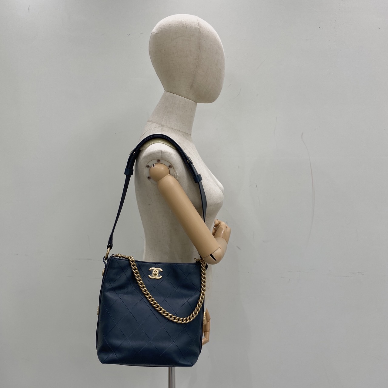 香奈兒 CHANEL Hobo Handbag 小型 肩背 斜挎包 AS1460 26開綠菱格紋嬉皮包小號 防塵袋/保證卡