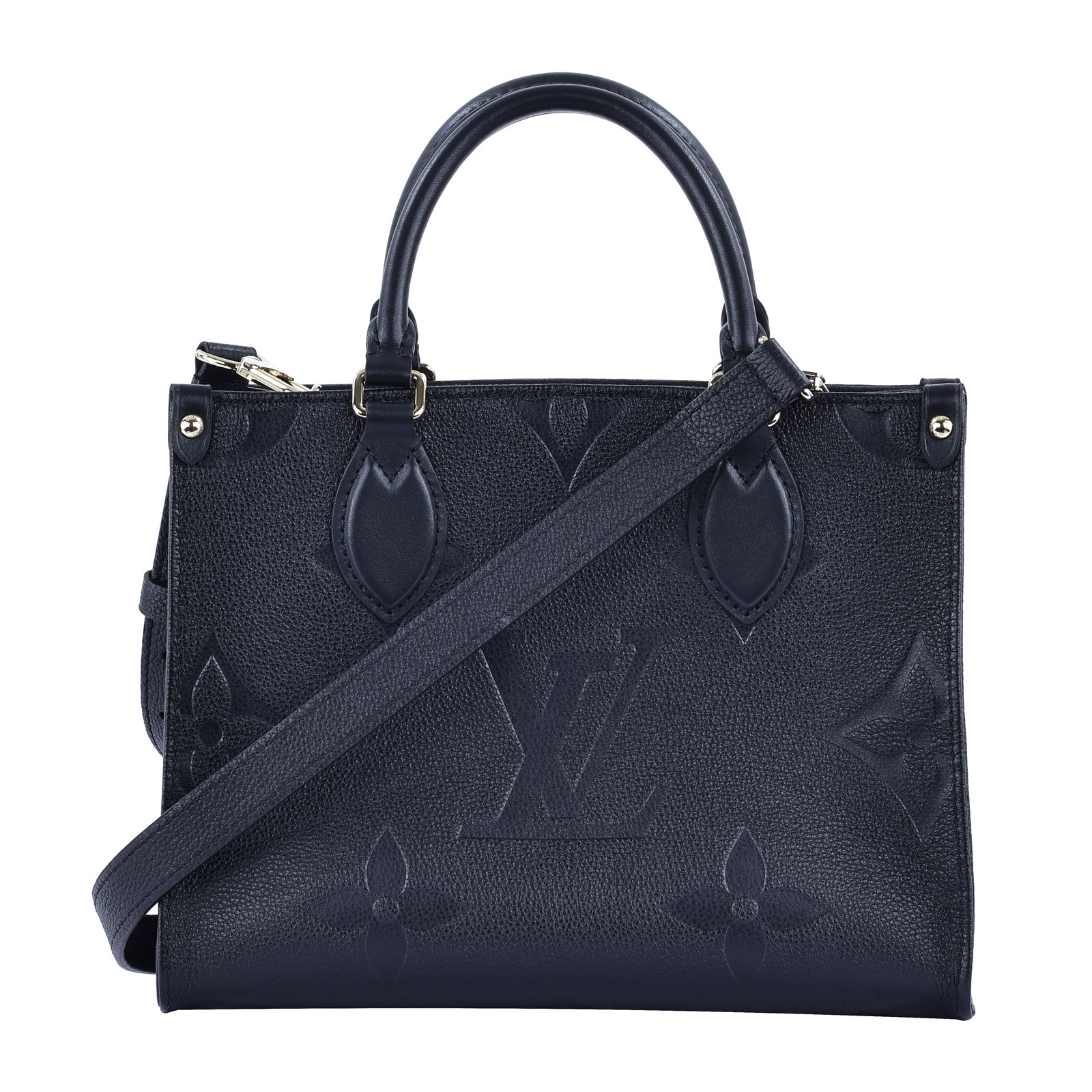 路易威登 LOUIS VUITTON OnTheGo PM 手提 肩背包 奶油色 M45653 晶片款 黑原花壓紋ON THE GO PM 防塵袋