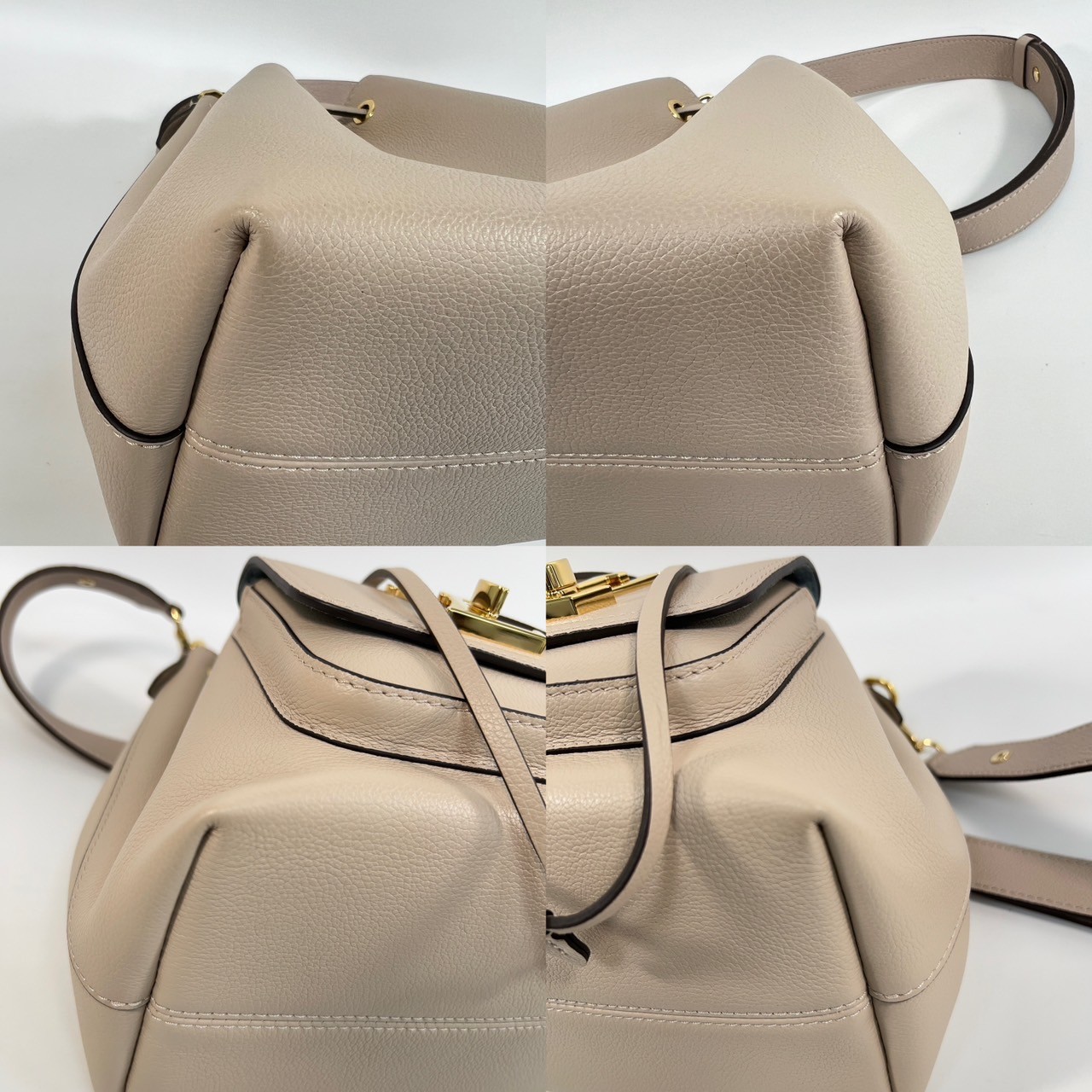 路易威登 LOUIS VUITTON Lockme 水桶包 香檳袋 M57688 晶片款 灰褐色LOCKME水桶包 原廠盒子/防塵袋/購買證明