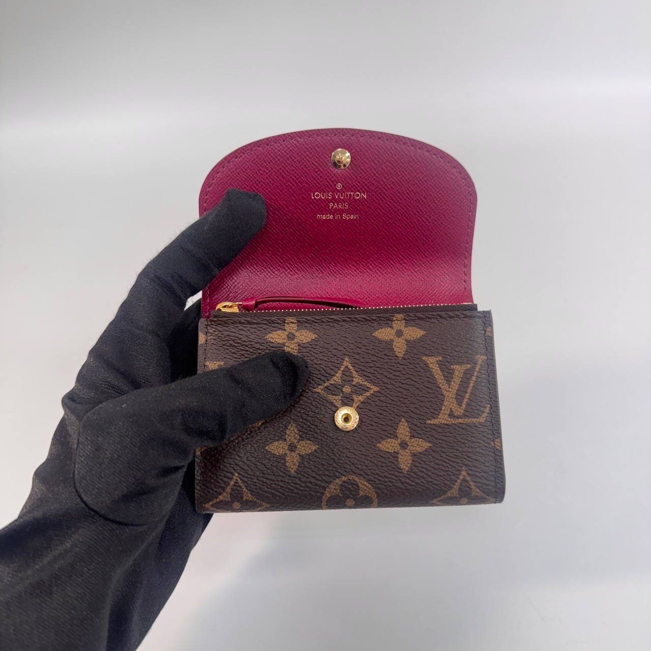 路易威登 LOUIS VUITTON Rosalie 零錢包 經典帆布 紫紅色 M41939 晶片款 原花ROSALIE零錢包 原廠盒子/防塵袋