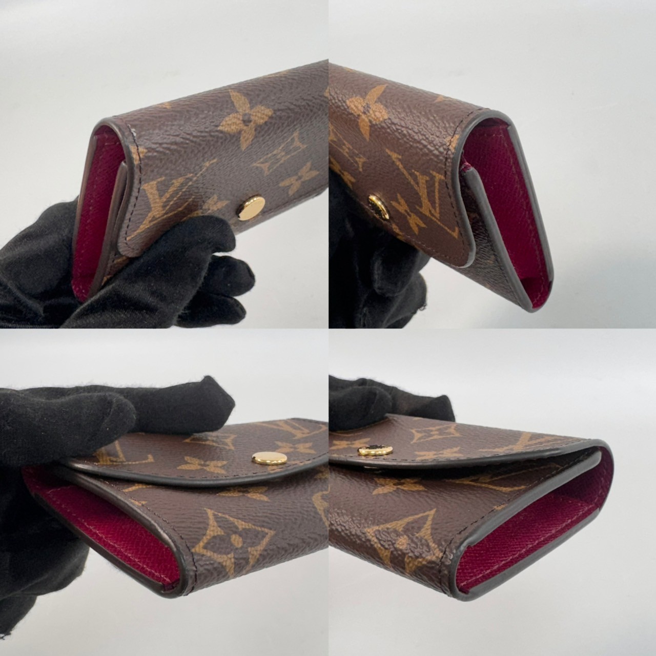 路易威登 LOUIS VUITTON Rosalie 零錢包 經典帆布 紫紅色 M41939 晶片款 原花ROSALIE零錢包 原廠盒子/防塵袋