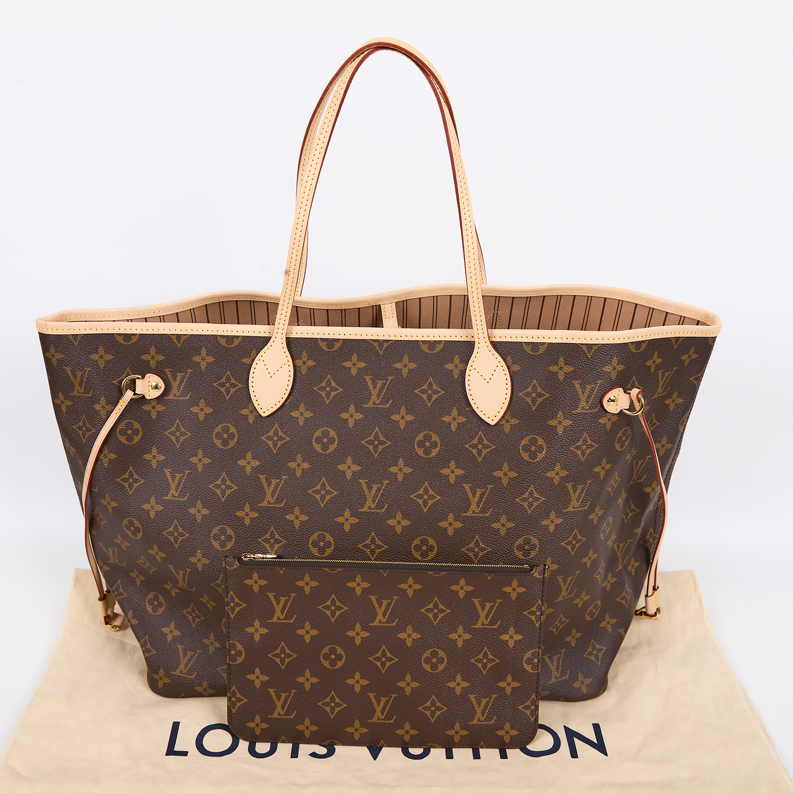 路易威登 LOUIS VUITTON Neverfull GM 托特包 經典帆布 駝色 M46978 晶片款 棕原花Neverfull GM 防塵袋