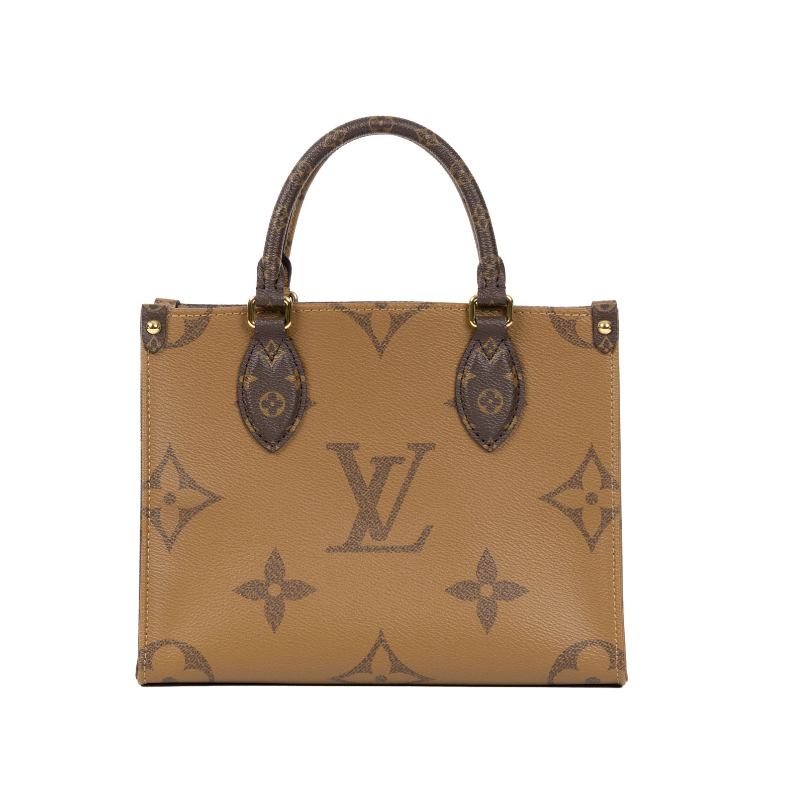 路易威登 LOUIS VUITTON OnTheGo PM 雙色帆布 手提 斜背包 M46373 晶片款  原廠盒子/防塵袋/背帶/零錢包