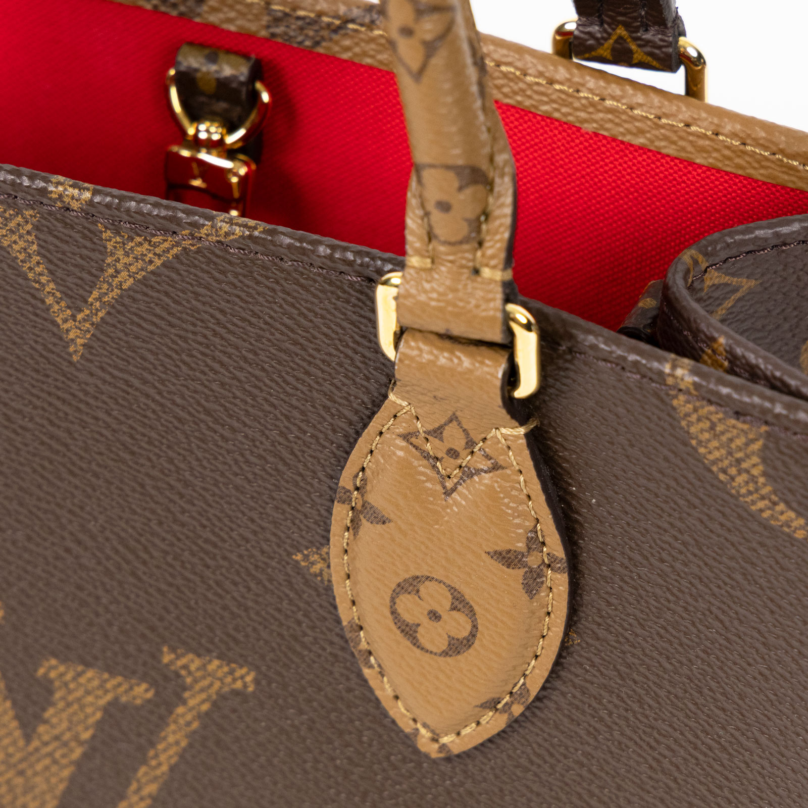 路易威登 LOUIS VUITTON OnTheGo PM 雙色帆布 手提 斜背包 M46373 晶片款  原廠盒子/防塵袋/背帶/零錢包