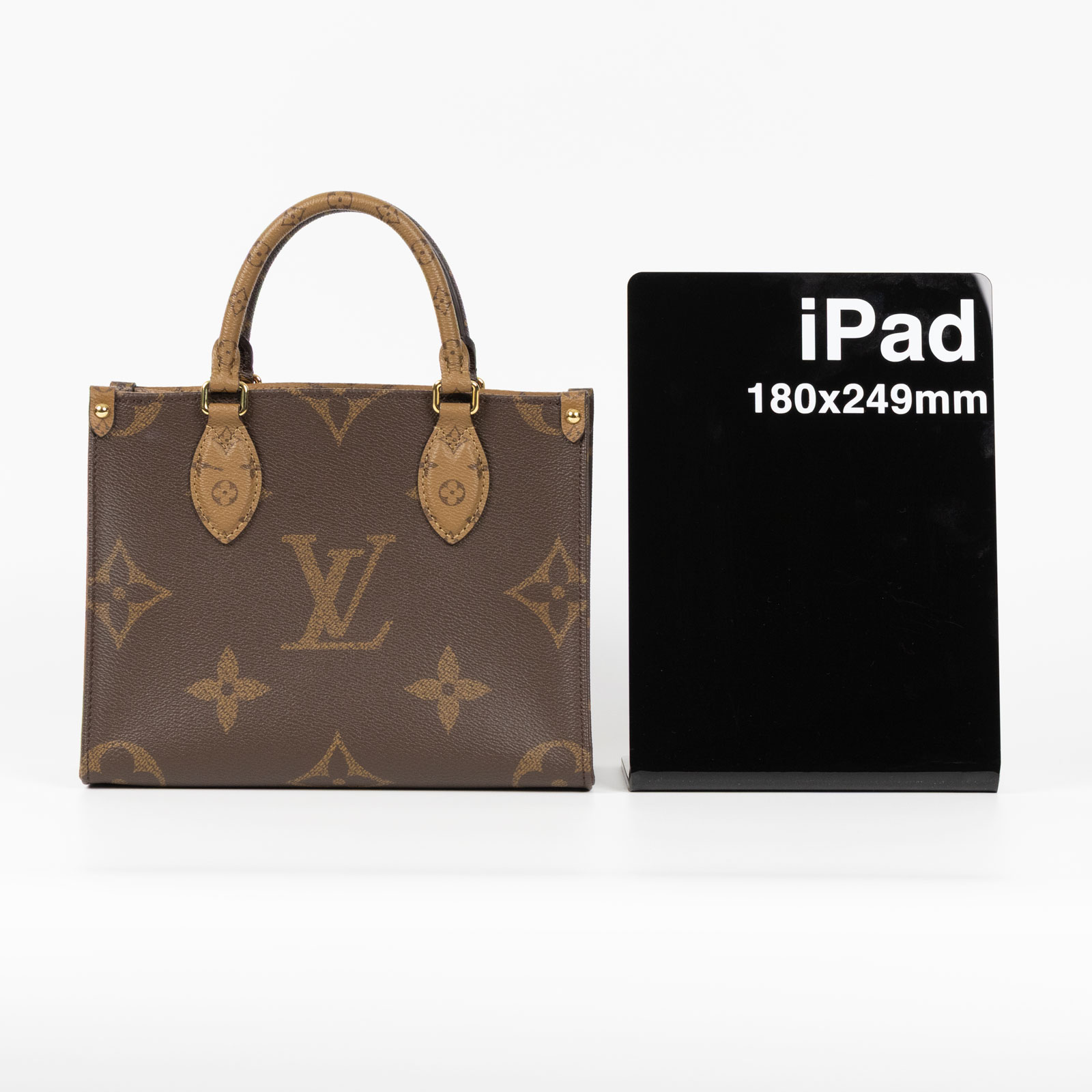 路易威登 LOUIS VUITTON OnTheGo PM 雙色帆布 手提 斜背包 M46373 晶片款  原廠盒子/防塵袋/背帶/零錢包