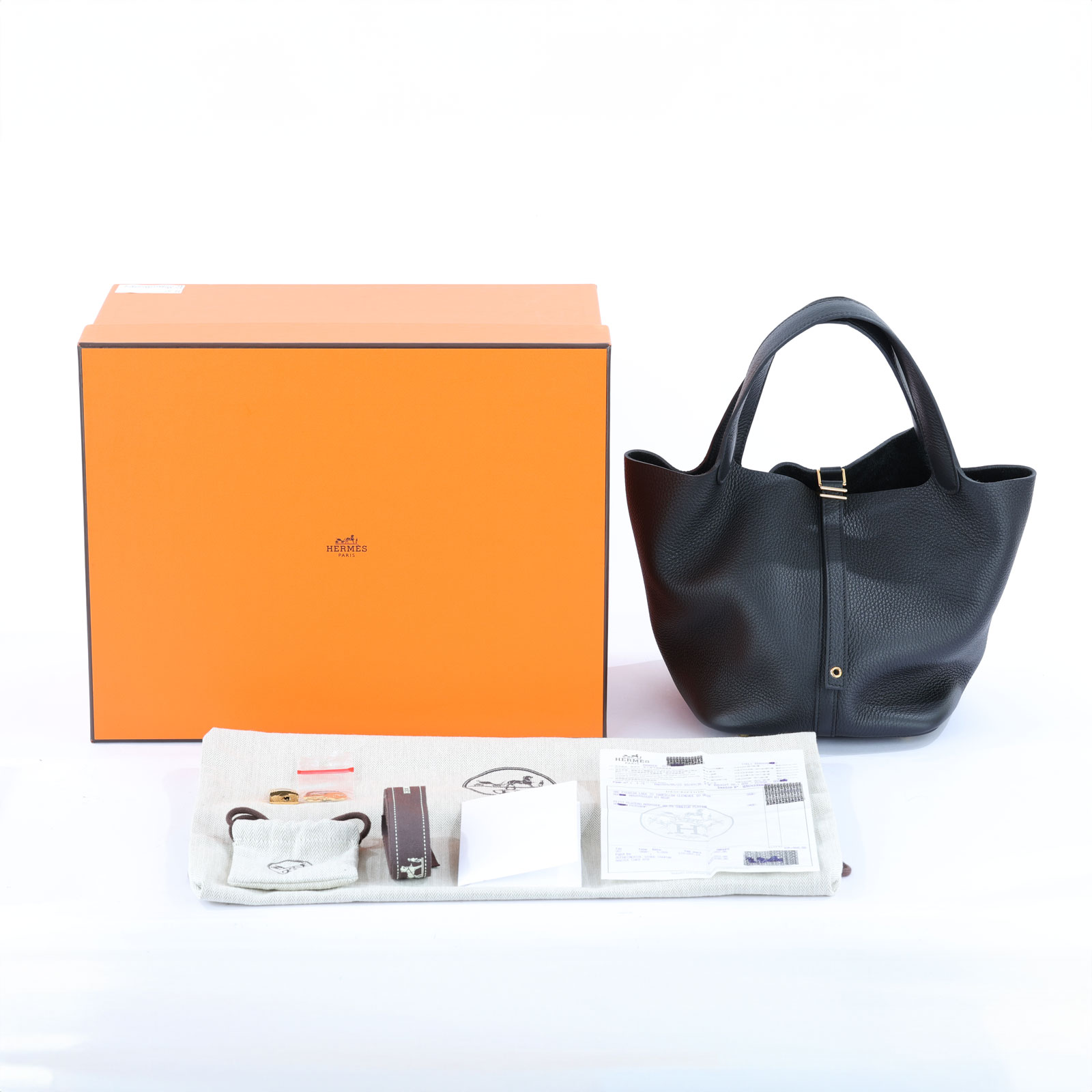愛馬仕 Hermès Picotin Lock 22 菜籃子包 PT22 W刻 黑PICOTIN22 原廠盒子/防塵袋/購買證明/鎖組