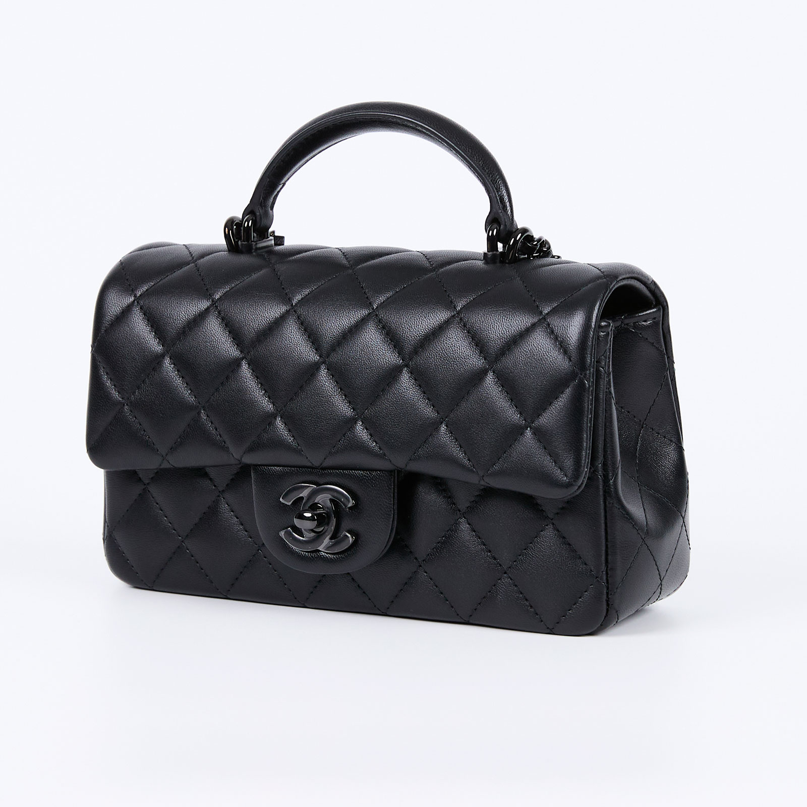 香奈兒 CHANEL Coco 20  肩背 斜背 迷你 口蓋包 AS2431 晶片款 SO BLACK HANDLE COCO20 防塵袋/原廠盒子/保證卡