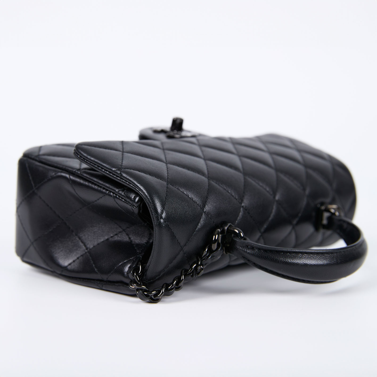 香奈兒 CHANEL Coco 20  肩背 斜背 迷你 口蓋包 AS2431 晶片款 SO BLACK HANDLE COCO20 防塵袋/原廠盒子/保證卡
