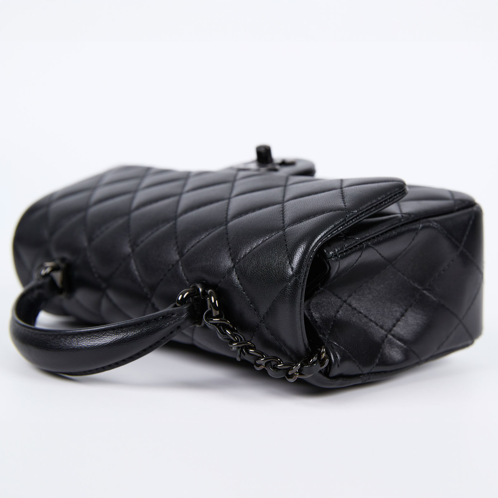 香奈兒 CHANEL Coco 20  肩背 斜背 迷你 口蓋包 AS2431 晶片款 SO BLACK HANDLE COCO20 防塵袋/原廠盒子/保證卡