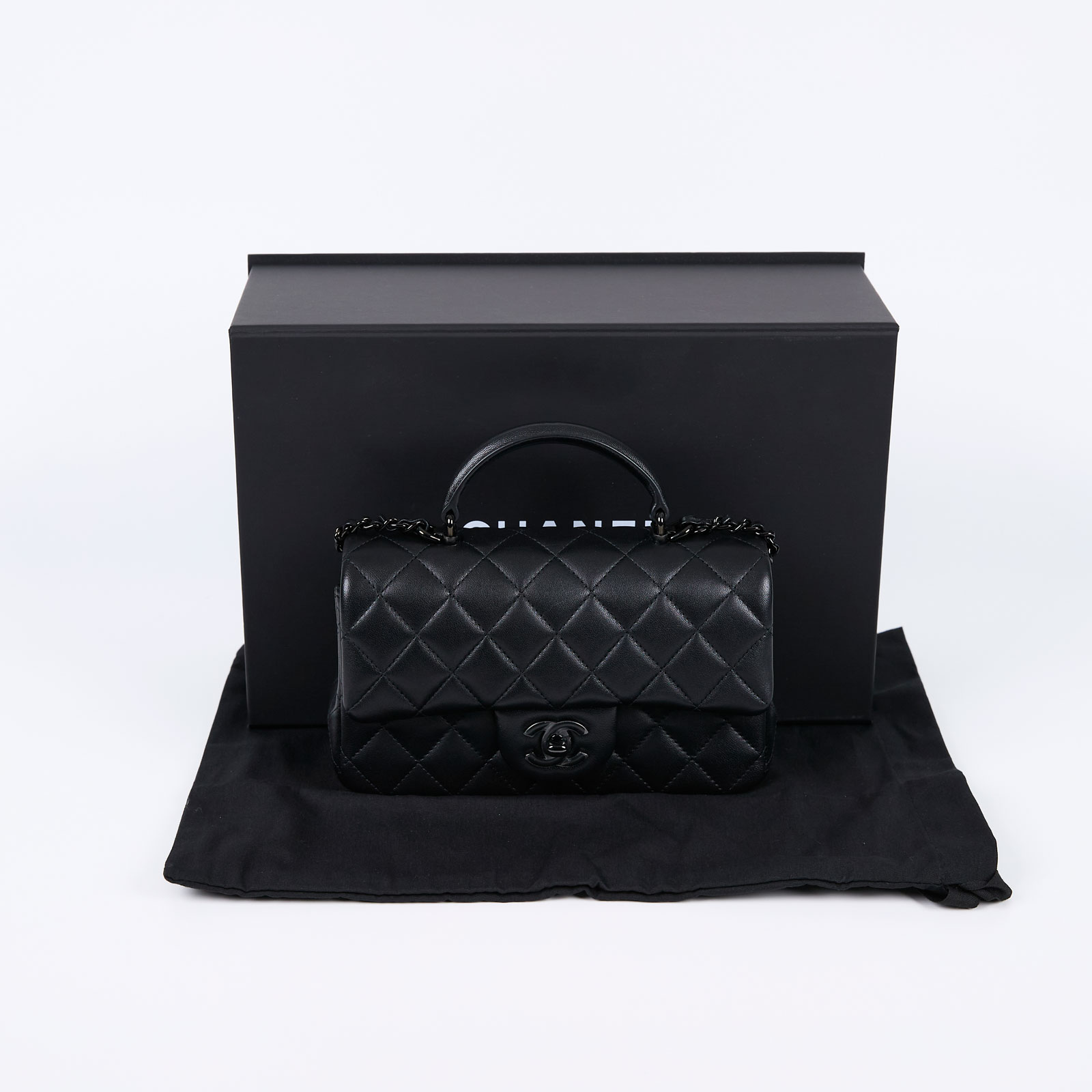 香奈兒 CHANEL Coco 20  肩背 斜背 迷你 口蓋包 AS2431 晶片款 SO BLACK HANDLE COCO20 防塵袋/原廠盒子/保證卡