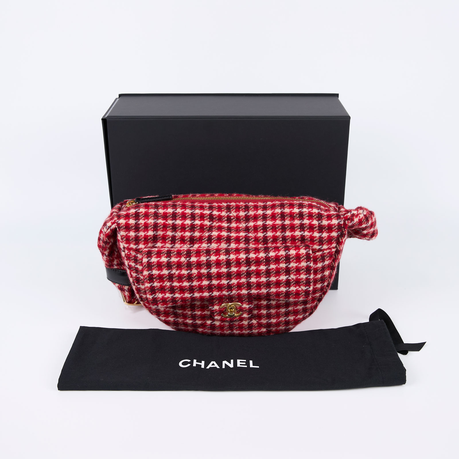 香奈兒 CHANEL 嬉皮包 大型 AS5052 晶片款 紅千鳥嘻皮包 防塵袋/原廠盒子